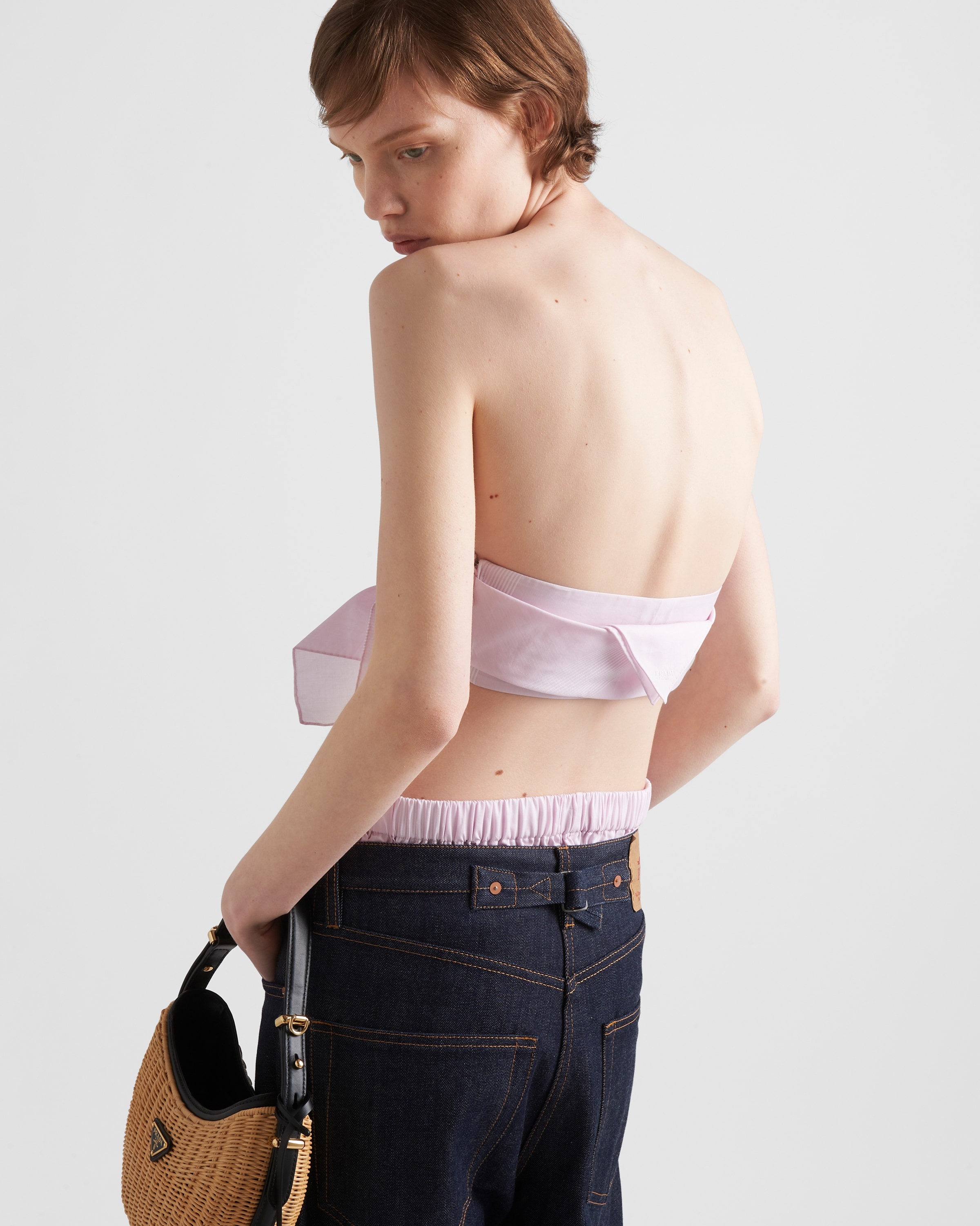Checked cotton bandeau top - 5