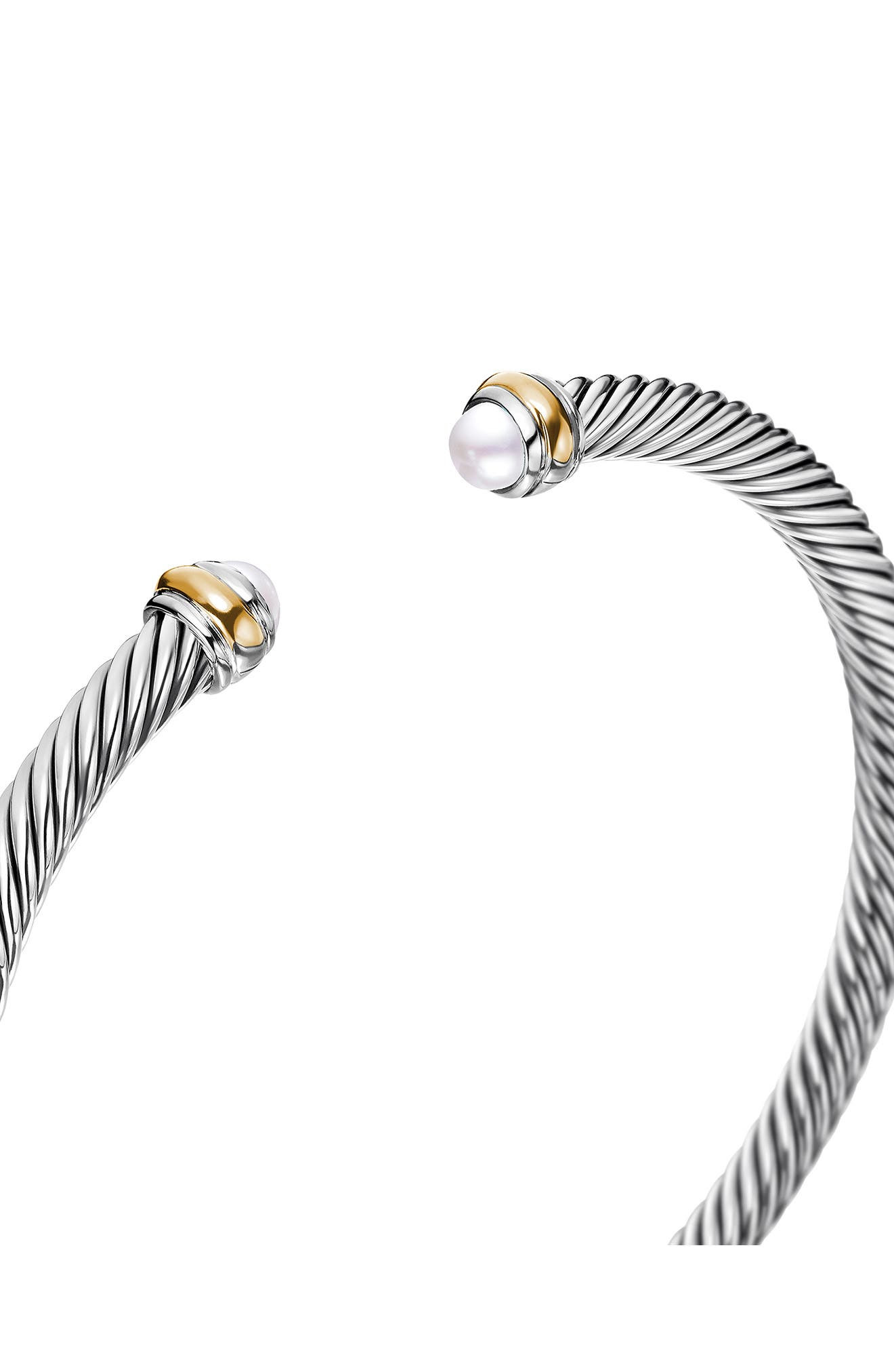 David Yurman Cable Classic Bracelet with 18K Gold & Semiprecious Stones, 4mm in Silver/Pearl at Nord - 7