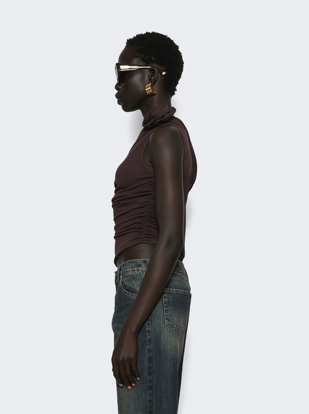 One-shoulder Top Burgundy - 3