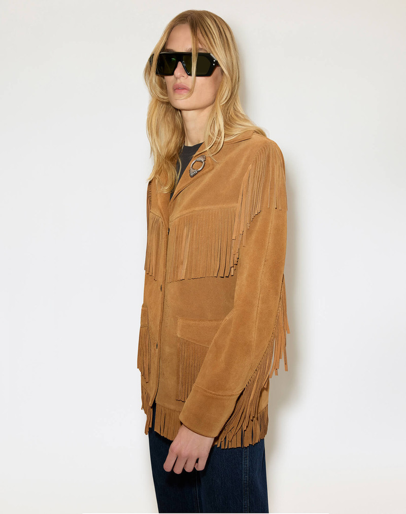 Suede Fringe Jacket - Tan 5