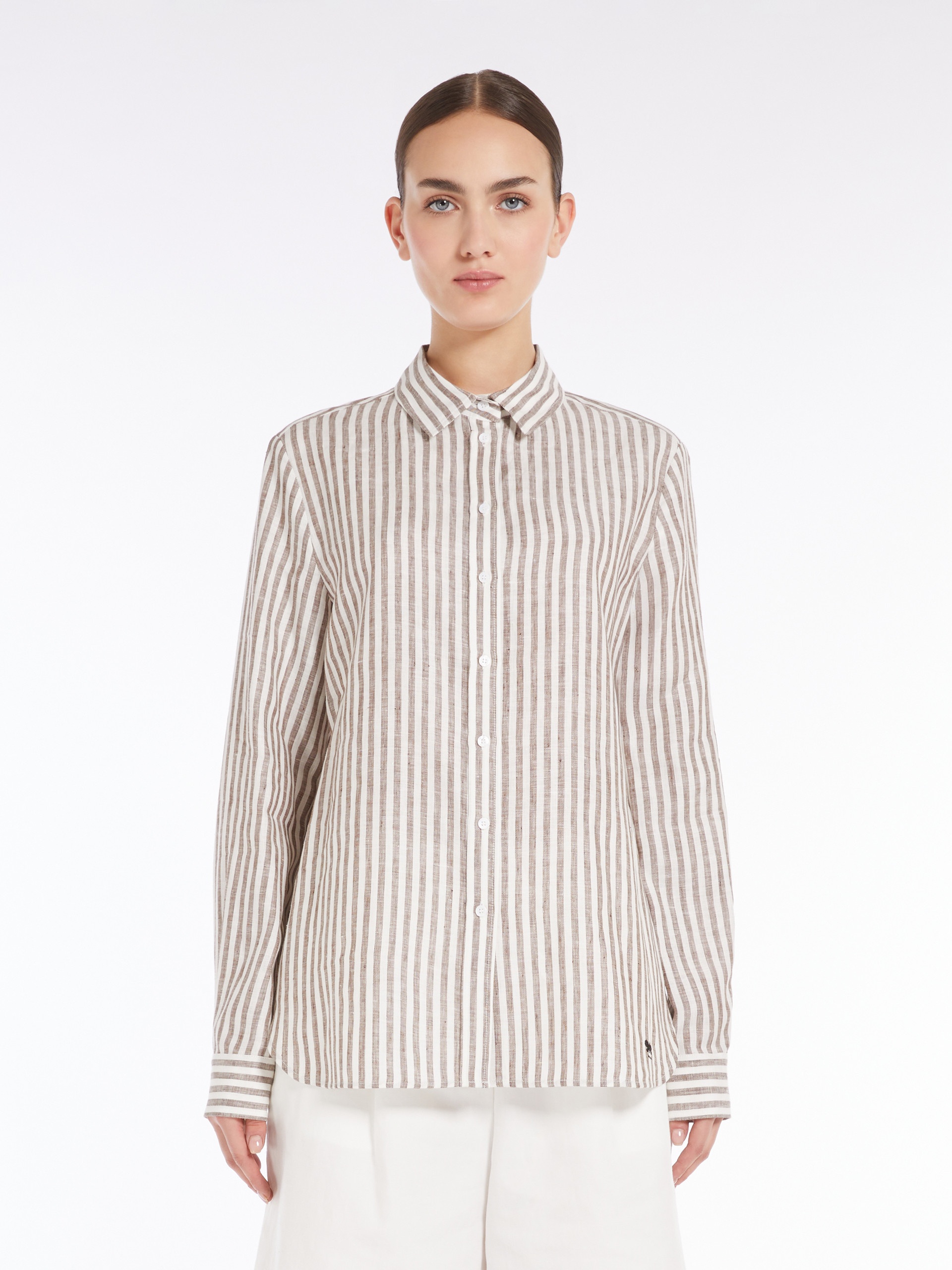 JOSEF Striped linen shirt - 3