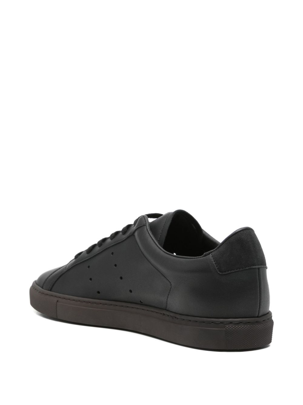 leather perforated sneakers - 3