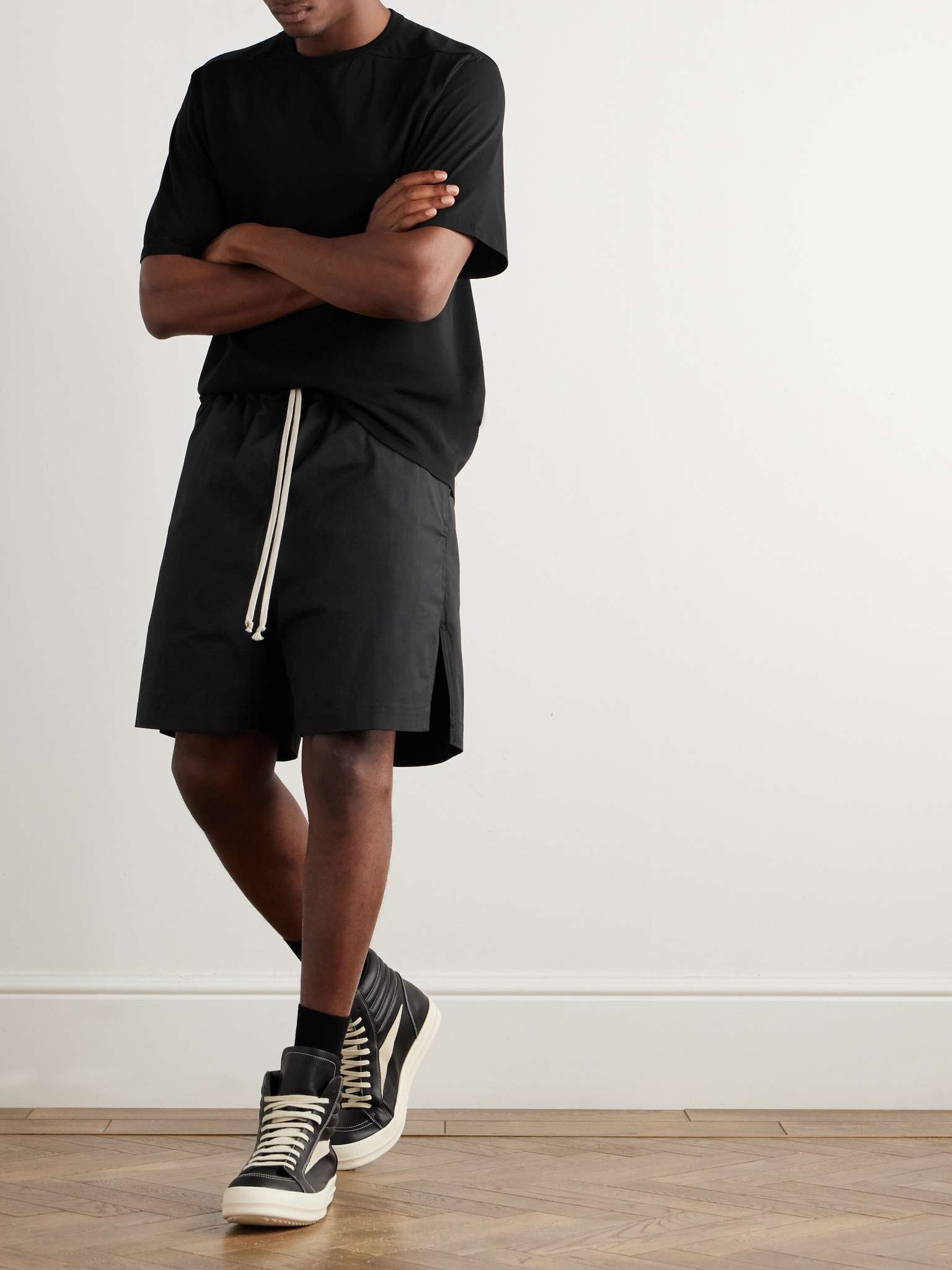 Straight-Leg Cotton-Blend Poplin Drawstring Shorts - 2