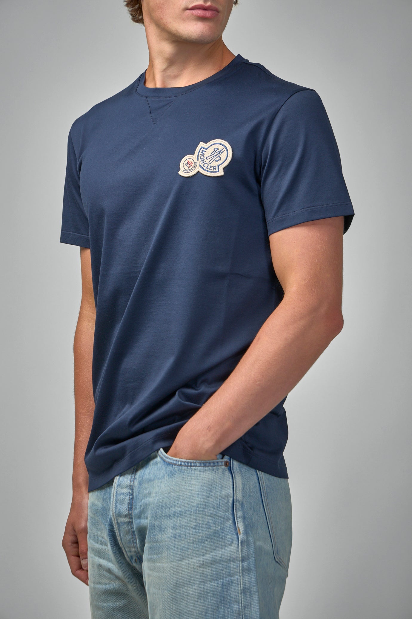 Moncler Double Logo Patch Cotton T-Shirt | REVERSIBLE