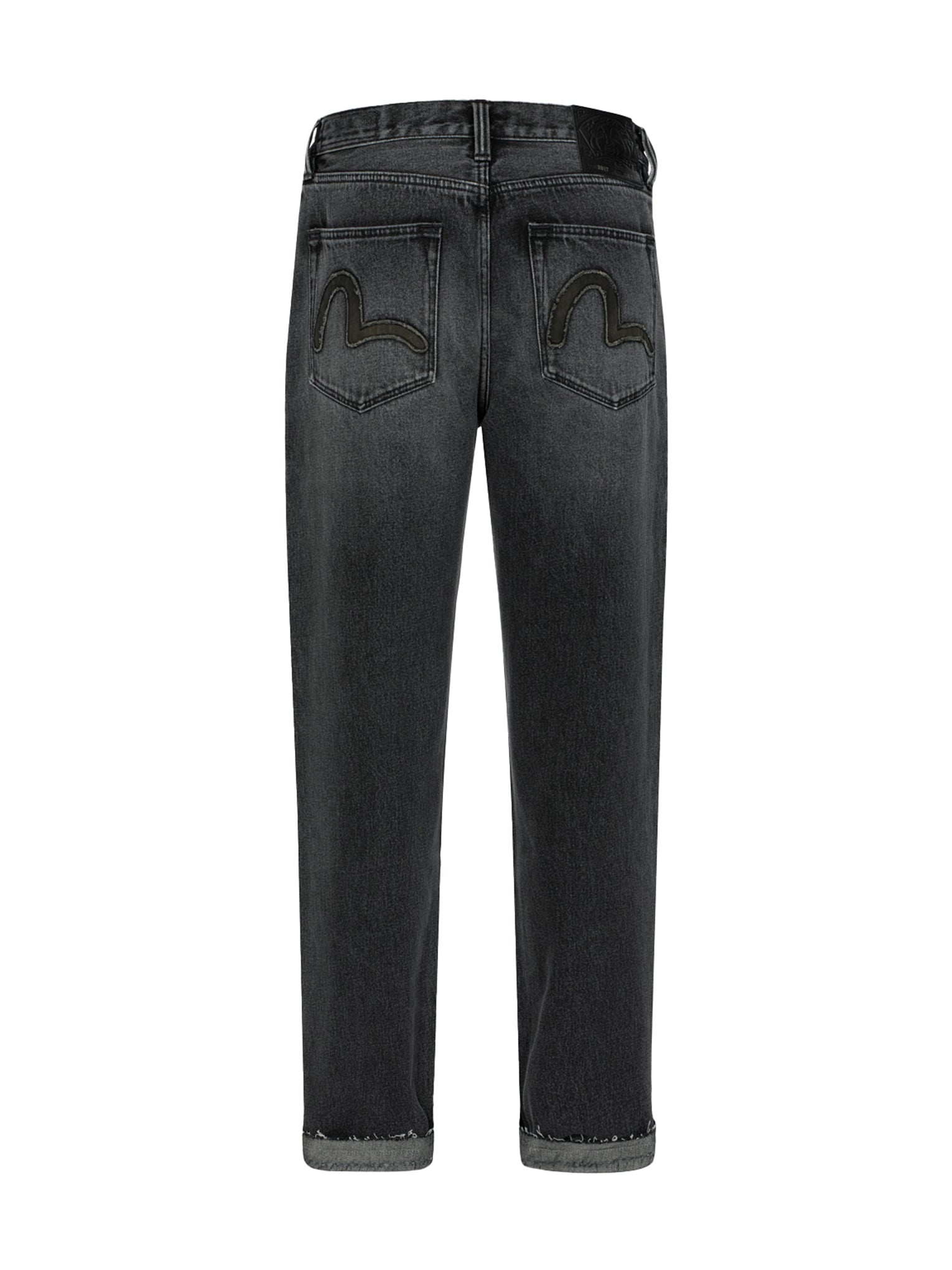 Seagull Appliqué Embroidery Baggy Fit Patchwork Jeans - 13