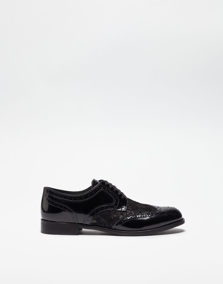 Leather derby shoe with lace detail - 1