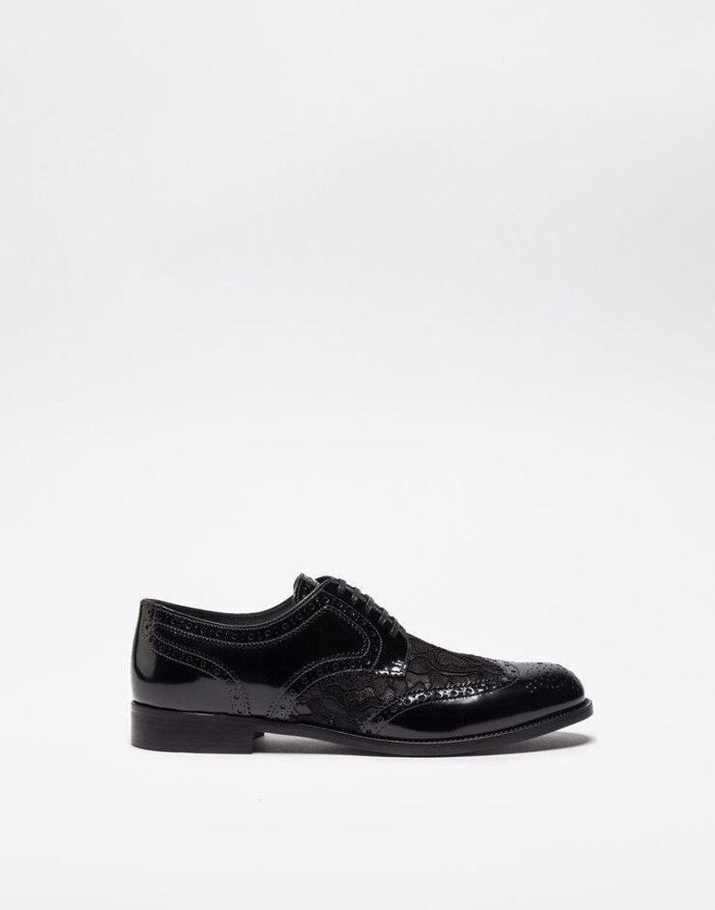 Leather derby shoe with lace detail 1