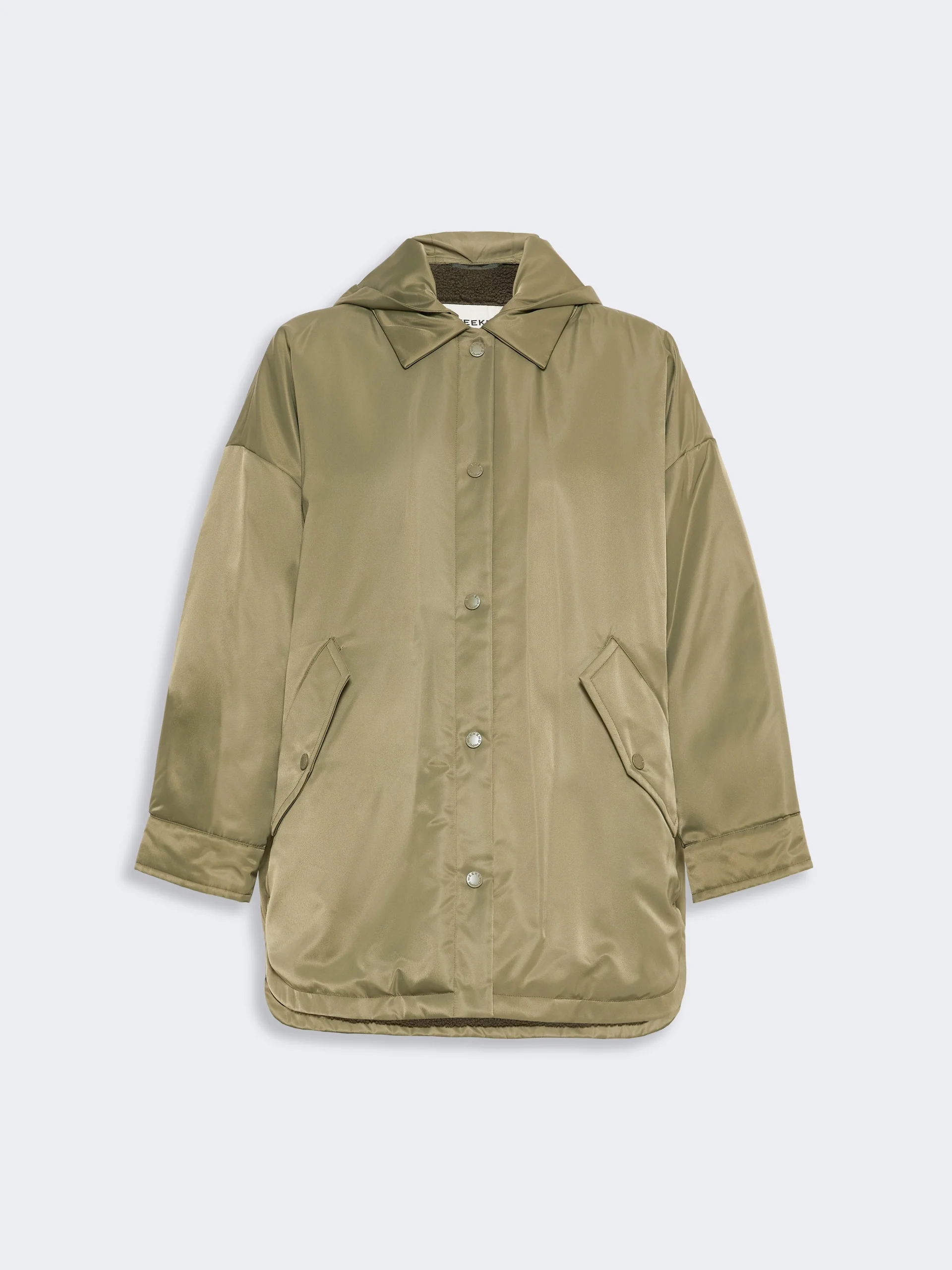 SPIGOLA Reversible down jacket in water-repellent twill - KAKI - 1