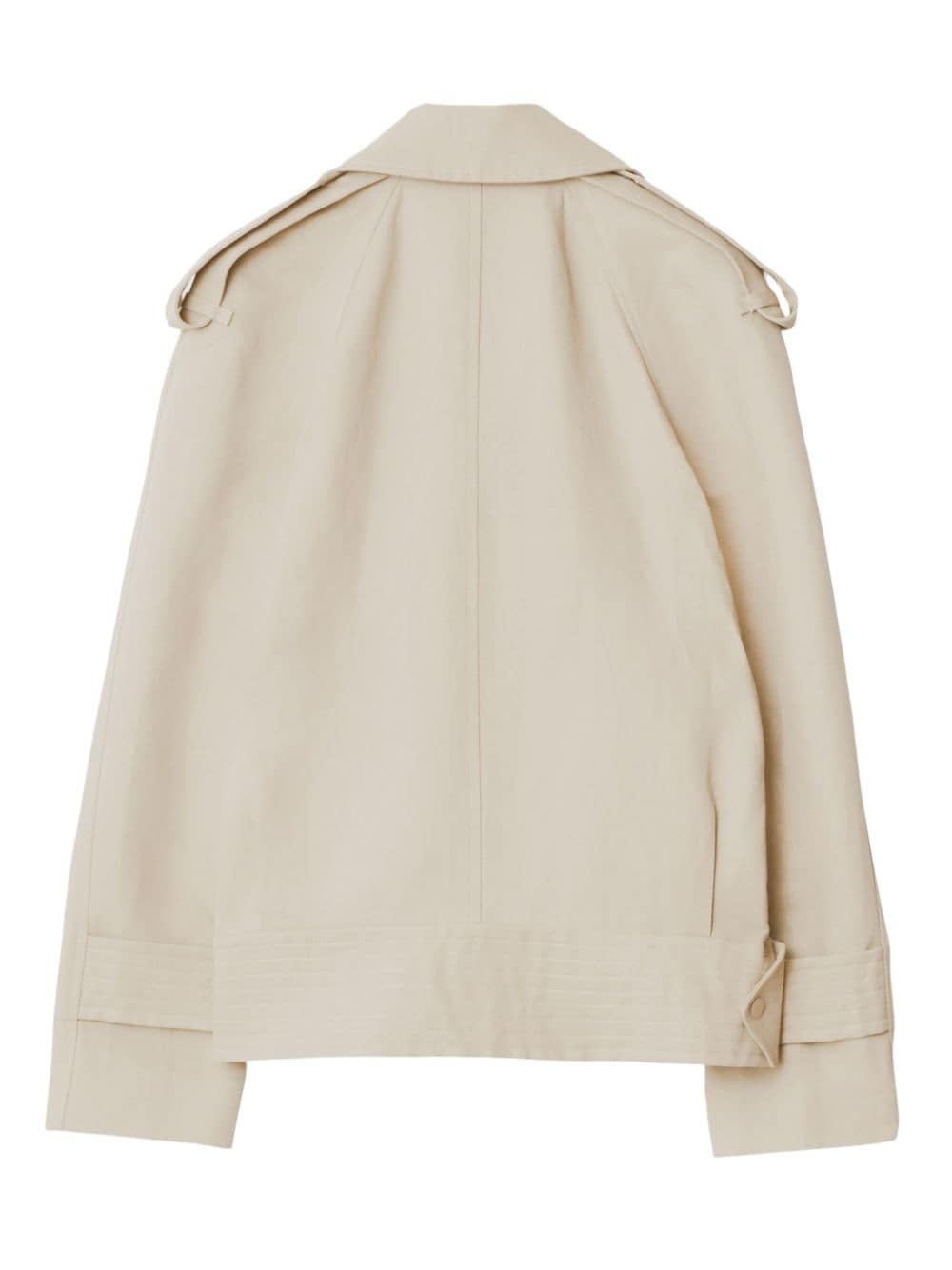 off-centre canvas trench jacket - 6