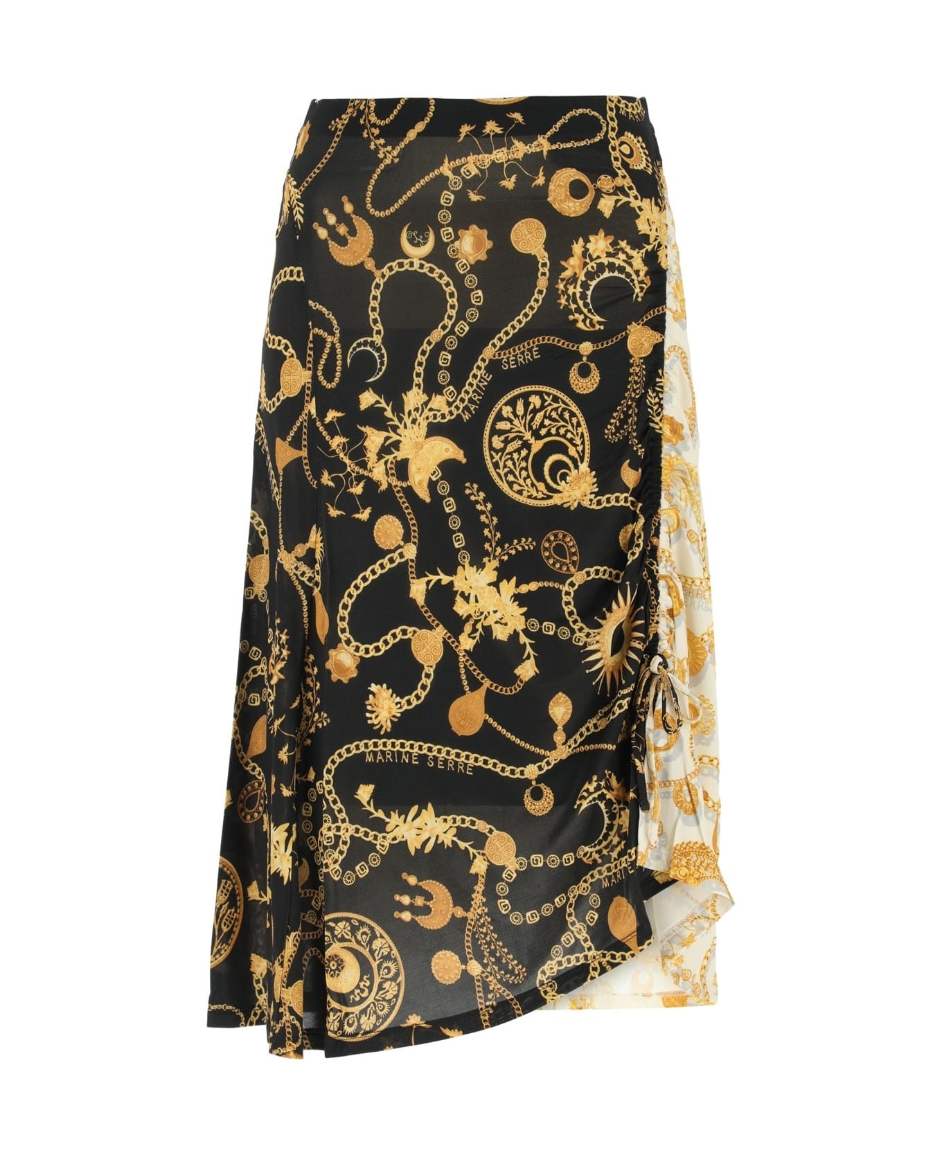 Printed Stretch Viscose Skirt - 1