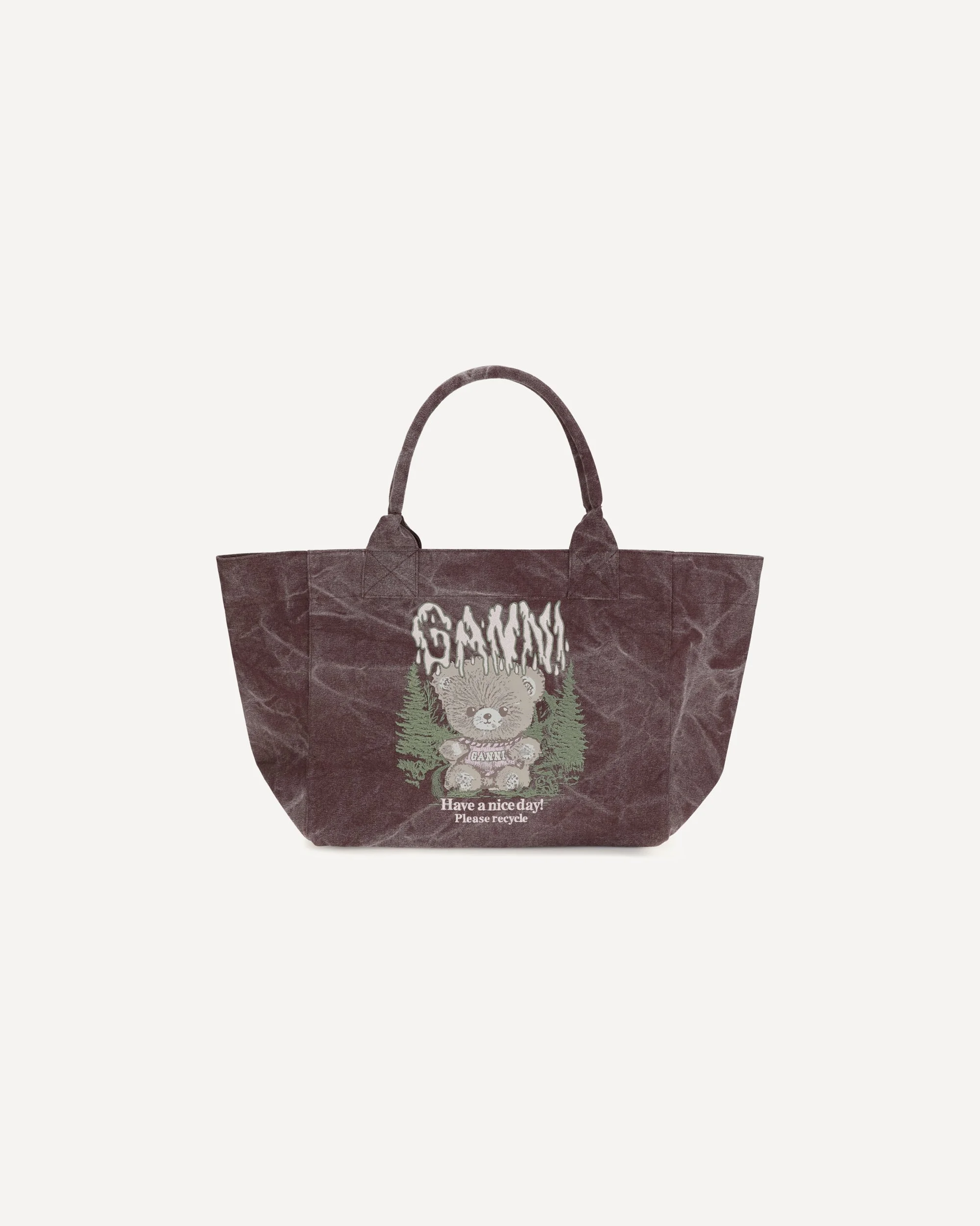 Medium trapeze teddy print Shopping Bag - 1