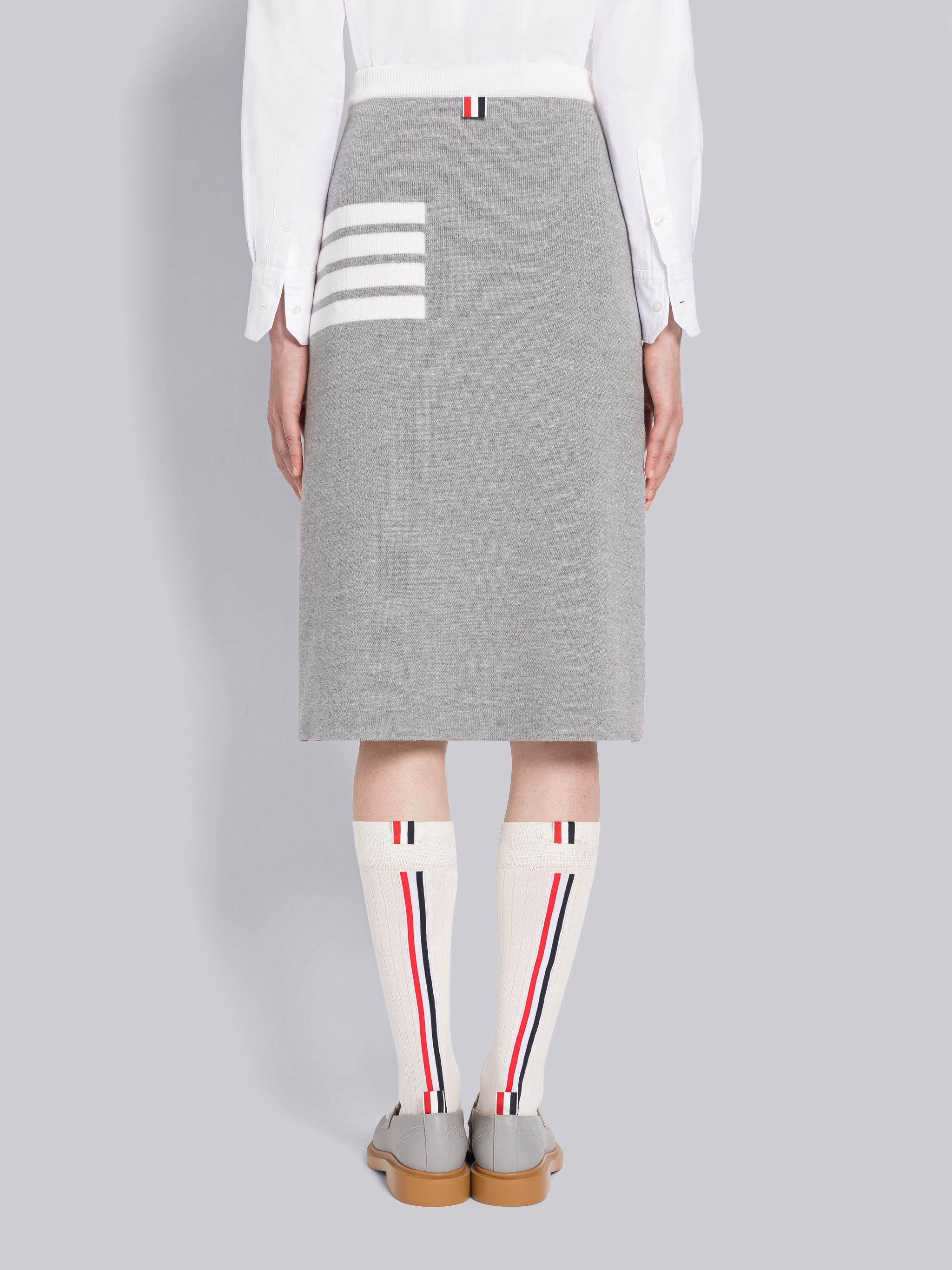 Double Face Merino 4-Bar A-line Skirt - 3