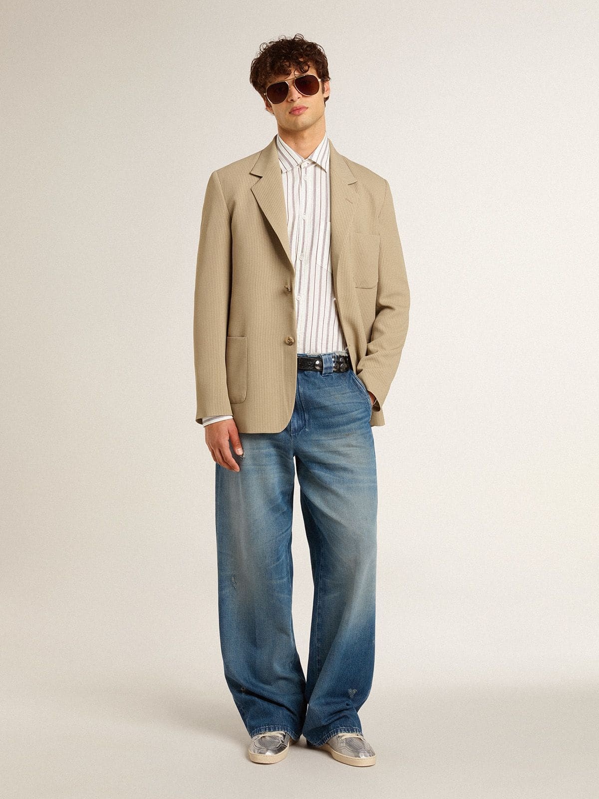 Men's denim chinos with distressed details - 3