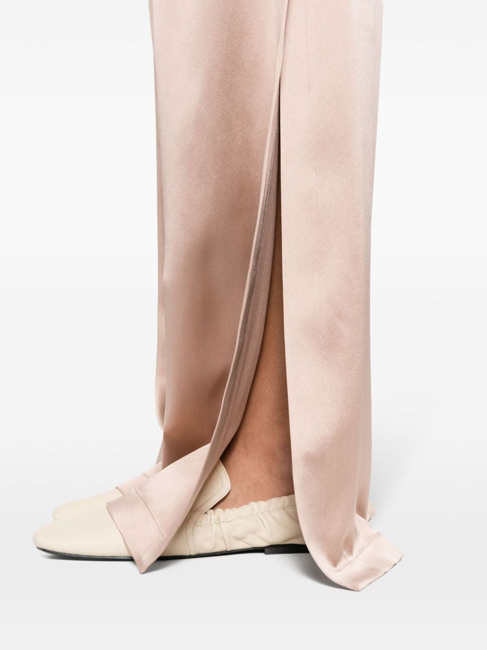 Max Mara Women Satin Wide-Leg Silk Trousers - 4