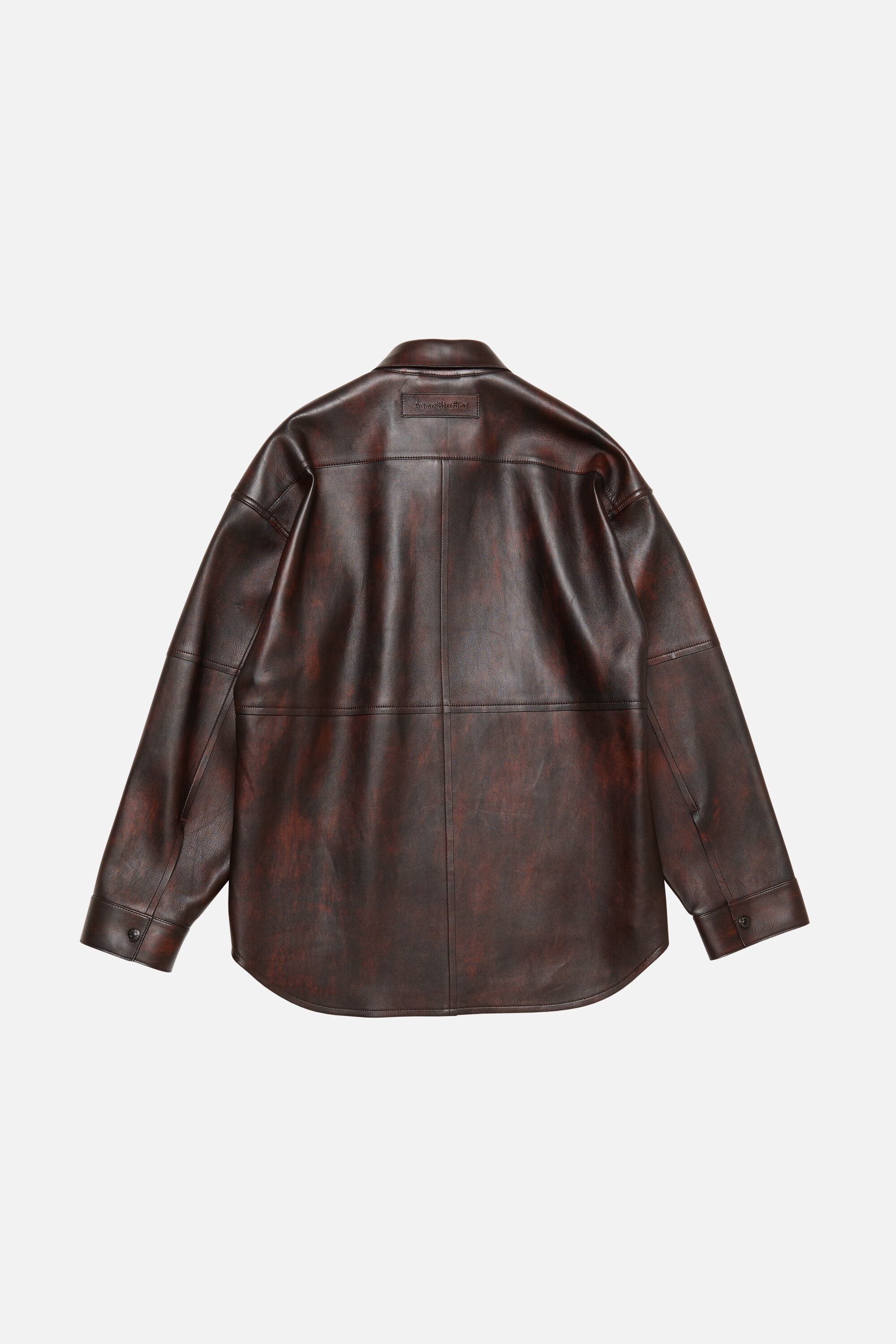 Leather shirt jacket - Red/black - 7