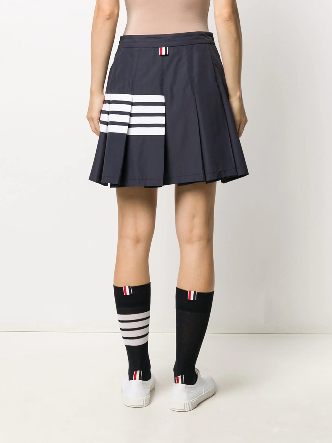 Mini Dropped Back Half Pleated Skirt - 4
