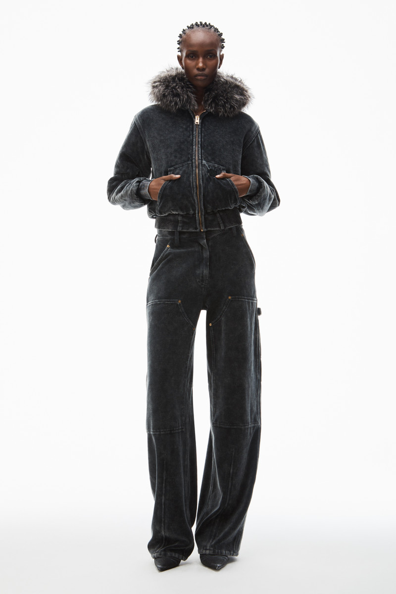 Alexander Wang workwear pants in crushed velour outlook