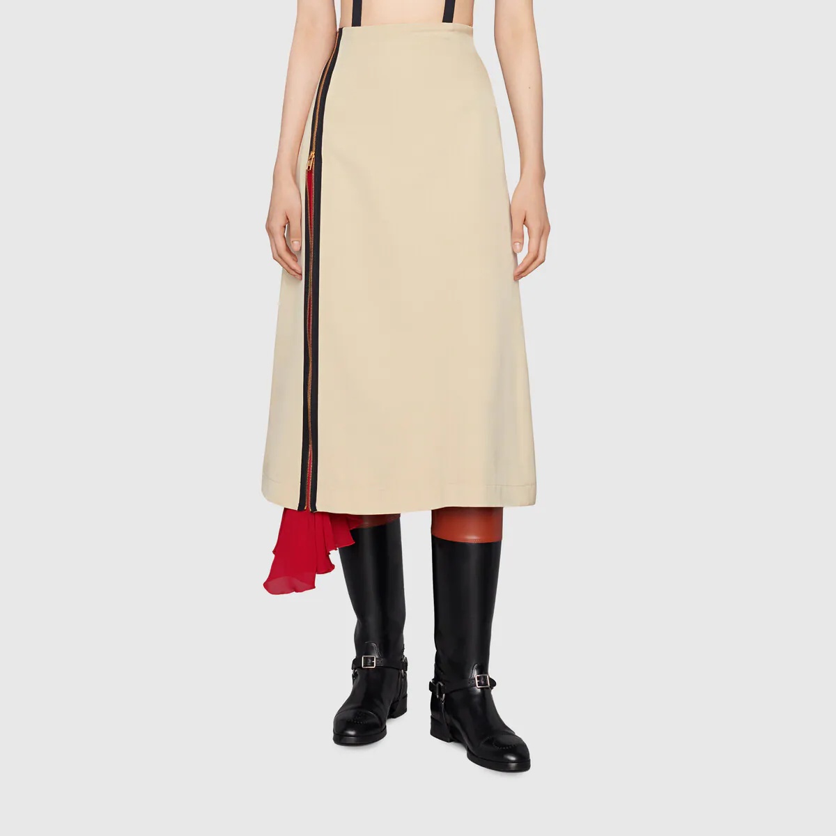 Silk viscose faille skirt - 3