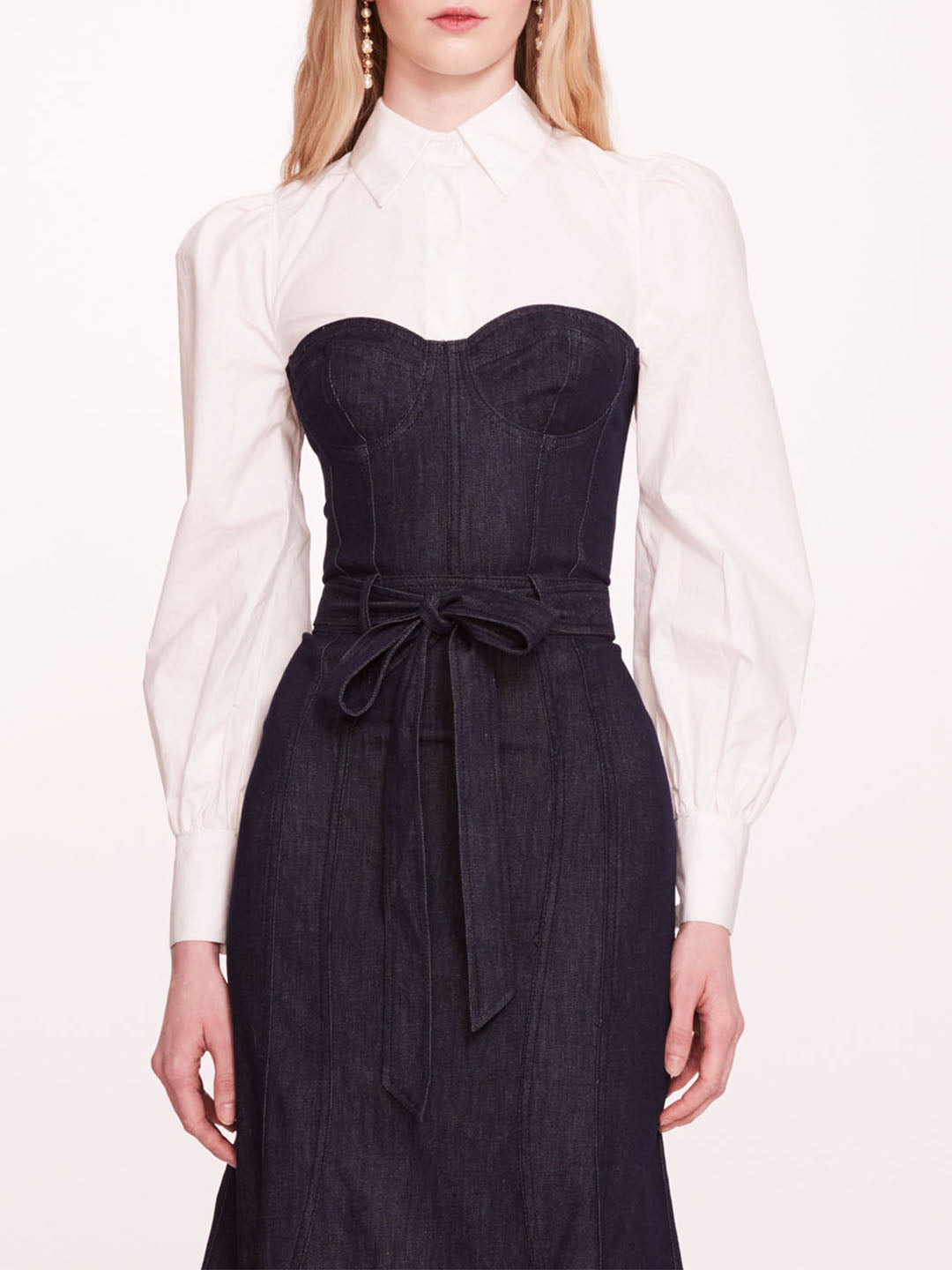 DENIM POPLIN SHIRT DRESS - 4