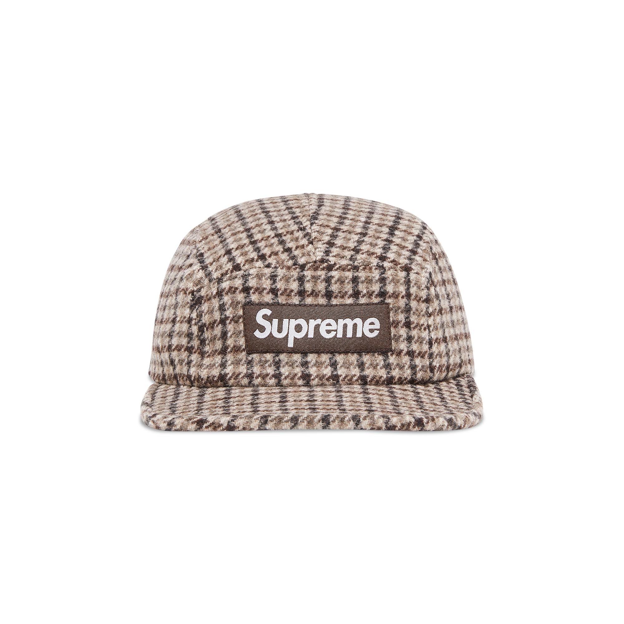 Supreme Houndstooth Wool Camp Cap 'Tan' - 1