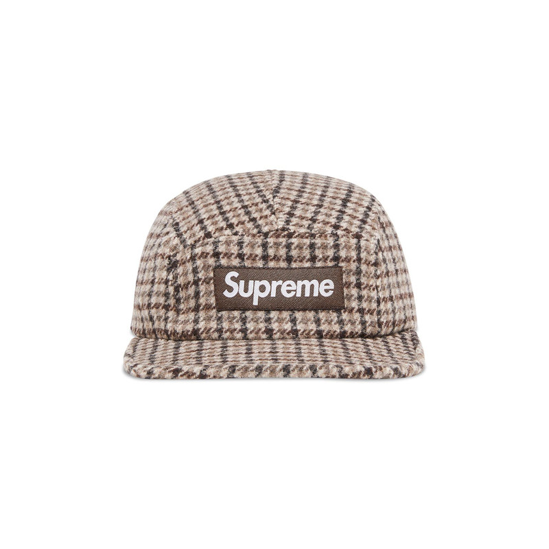 Supreme Houndstooth Wool Camp Cap 'Tan' - 1