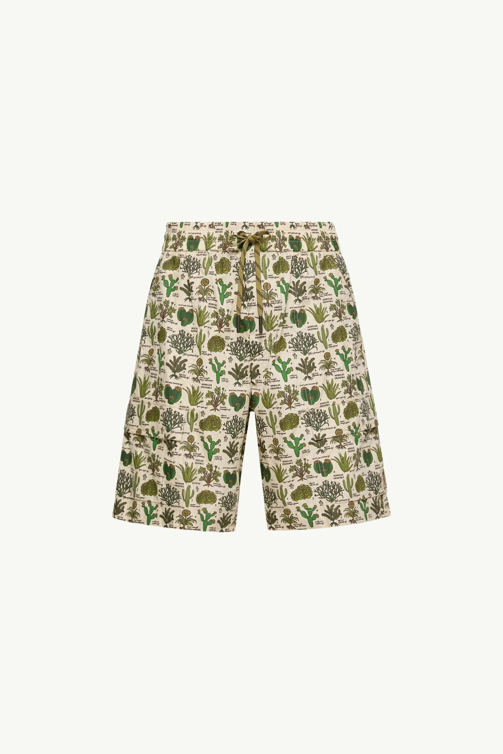 Botanical Print Cotton Blend Shorts - 1