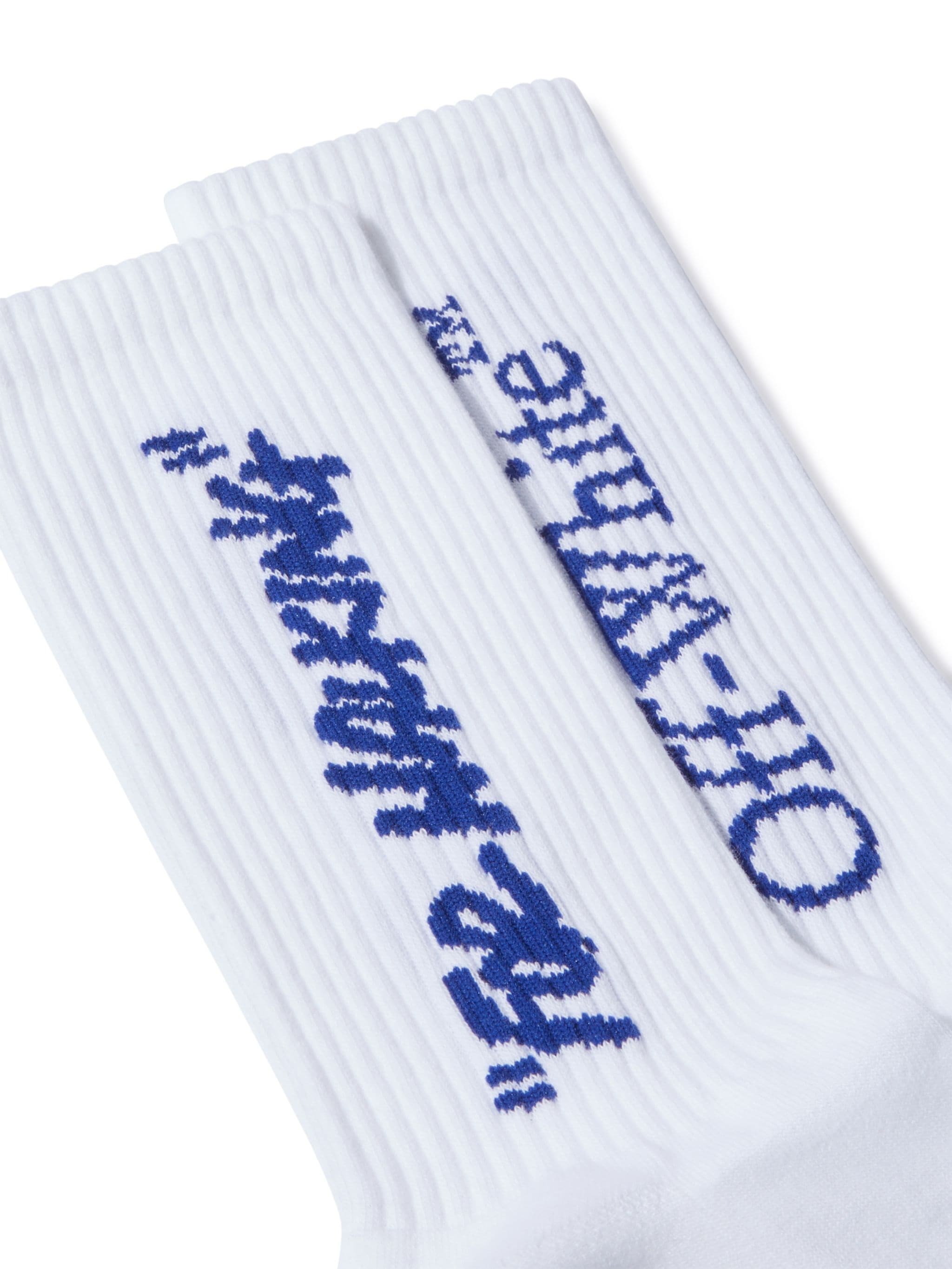 White Quote Mid Calf Socks - 2