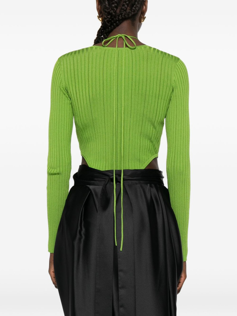 ribbed V-neck bodysuit 4