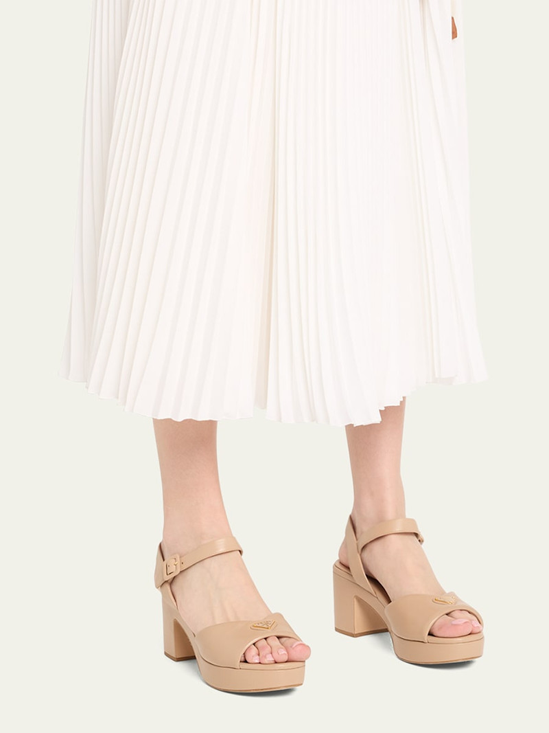 Prada Soft Nappa Ankle Strap Platform Sandals outlook