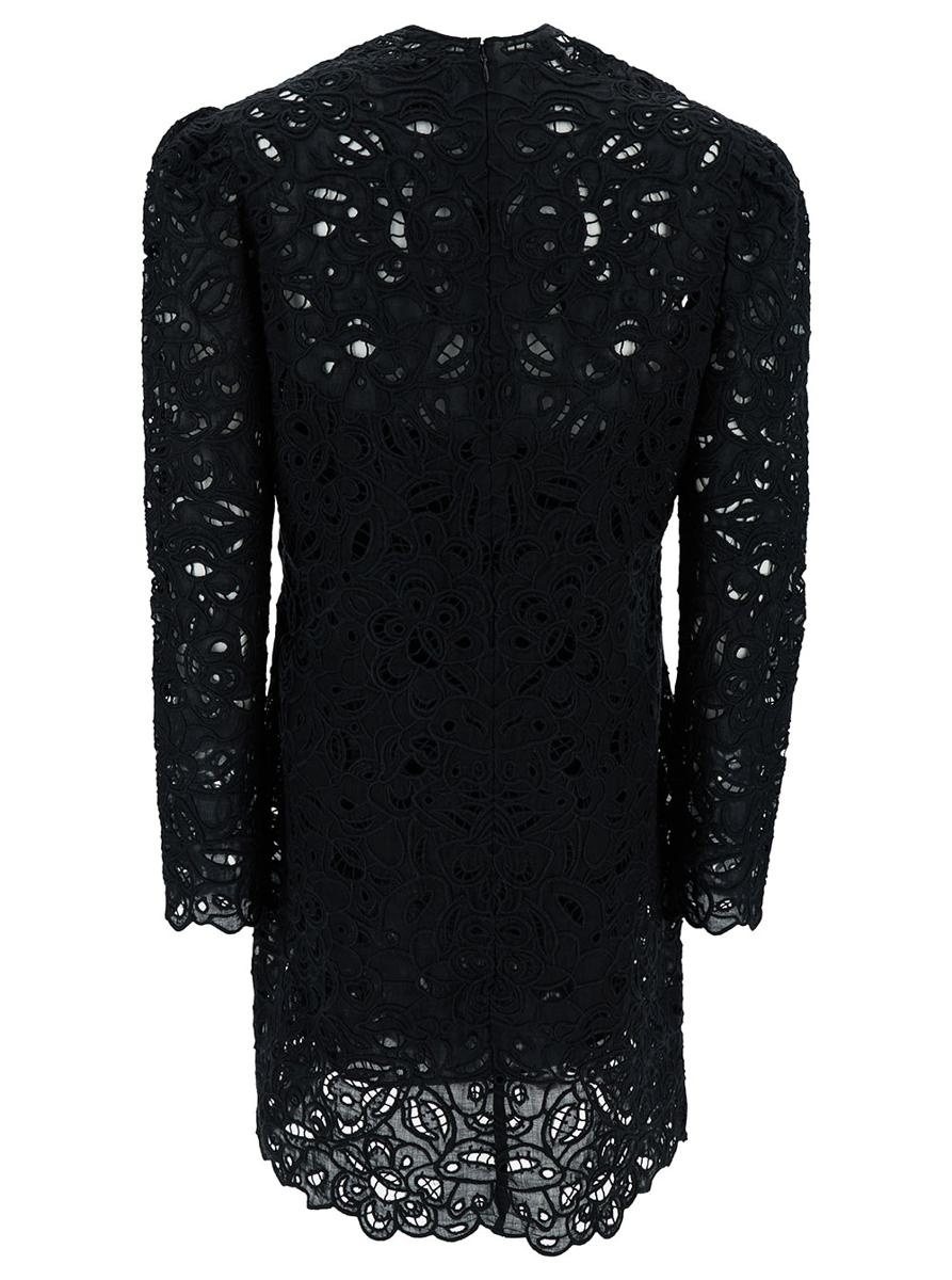 ISABEL MARANT 'DAPHNE' MINI BLACK DRESS WITH FLOWER EMBROIDERY IN GUIPURE WOMAN - 2