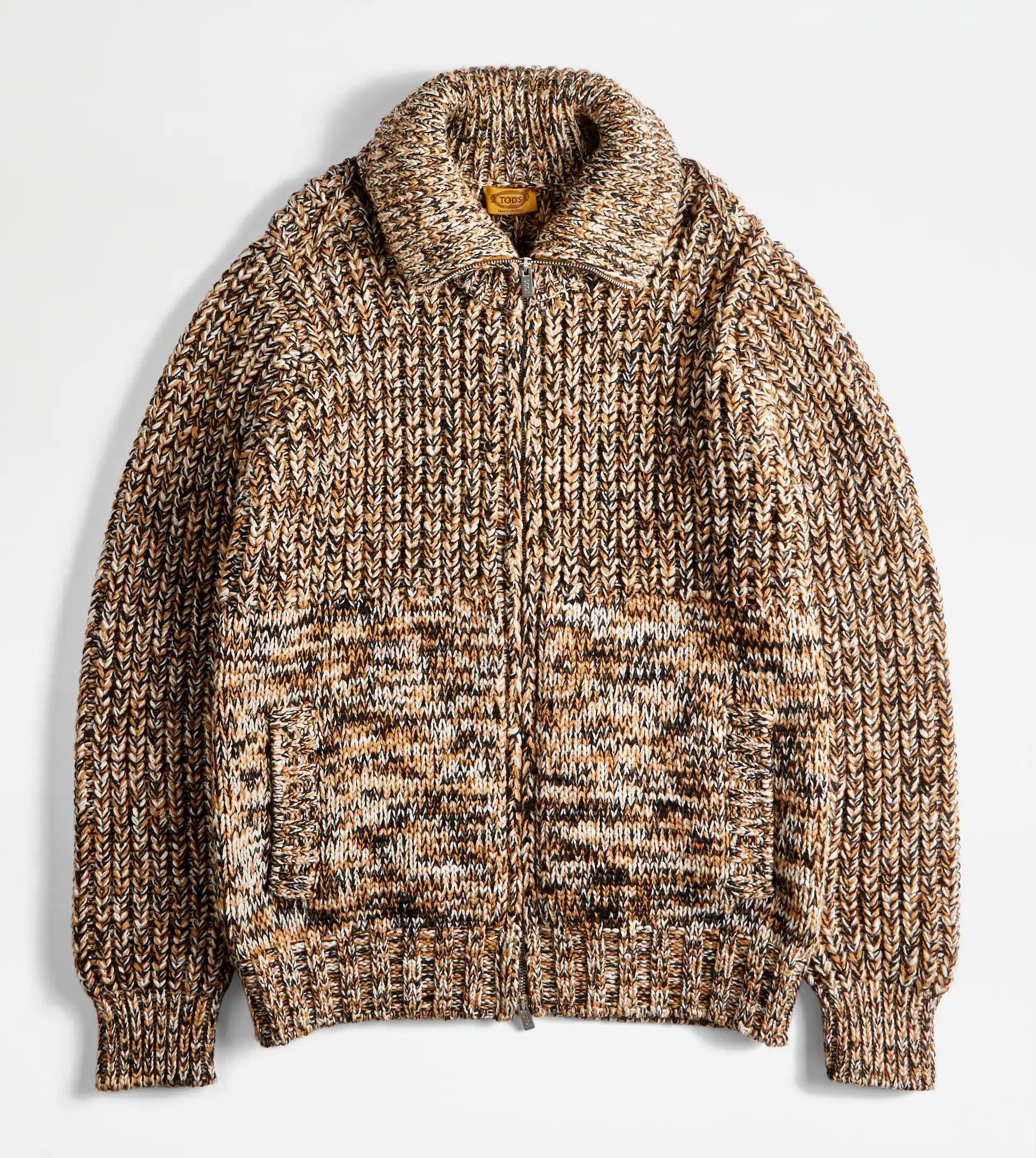 MOULINÉ ZIPPED CARDIGAN - BROWN - 1