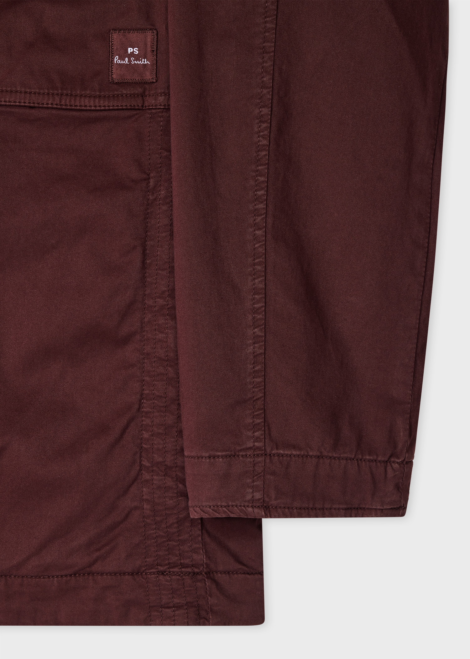 Burgundy Garment Dyed Stretch-Cotton Overshirt - 3