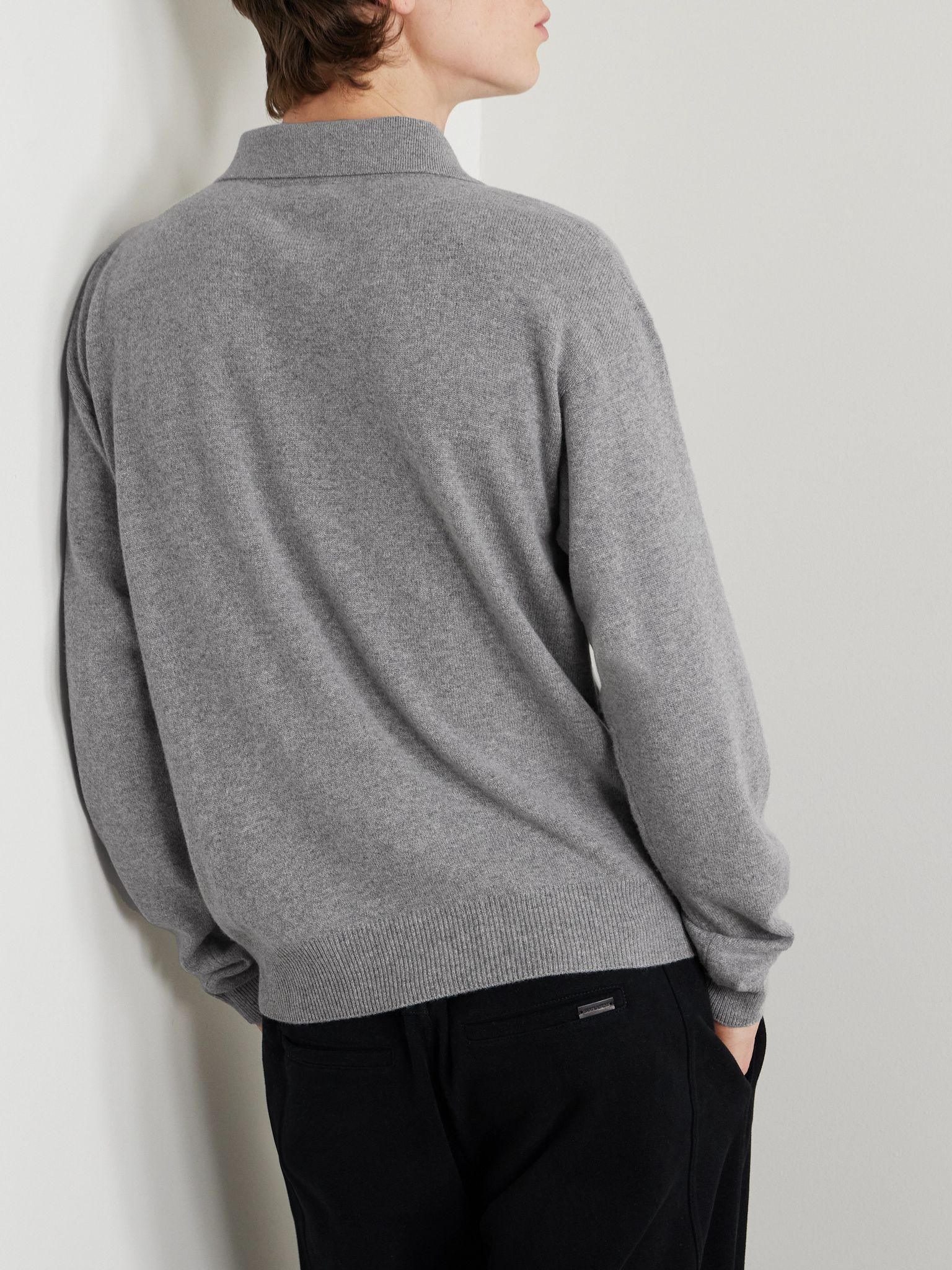 Wool Polo Sweater Gray - 3