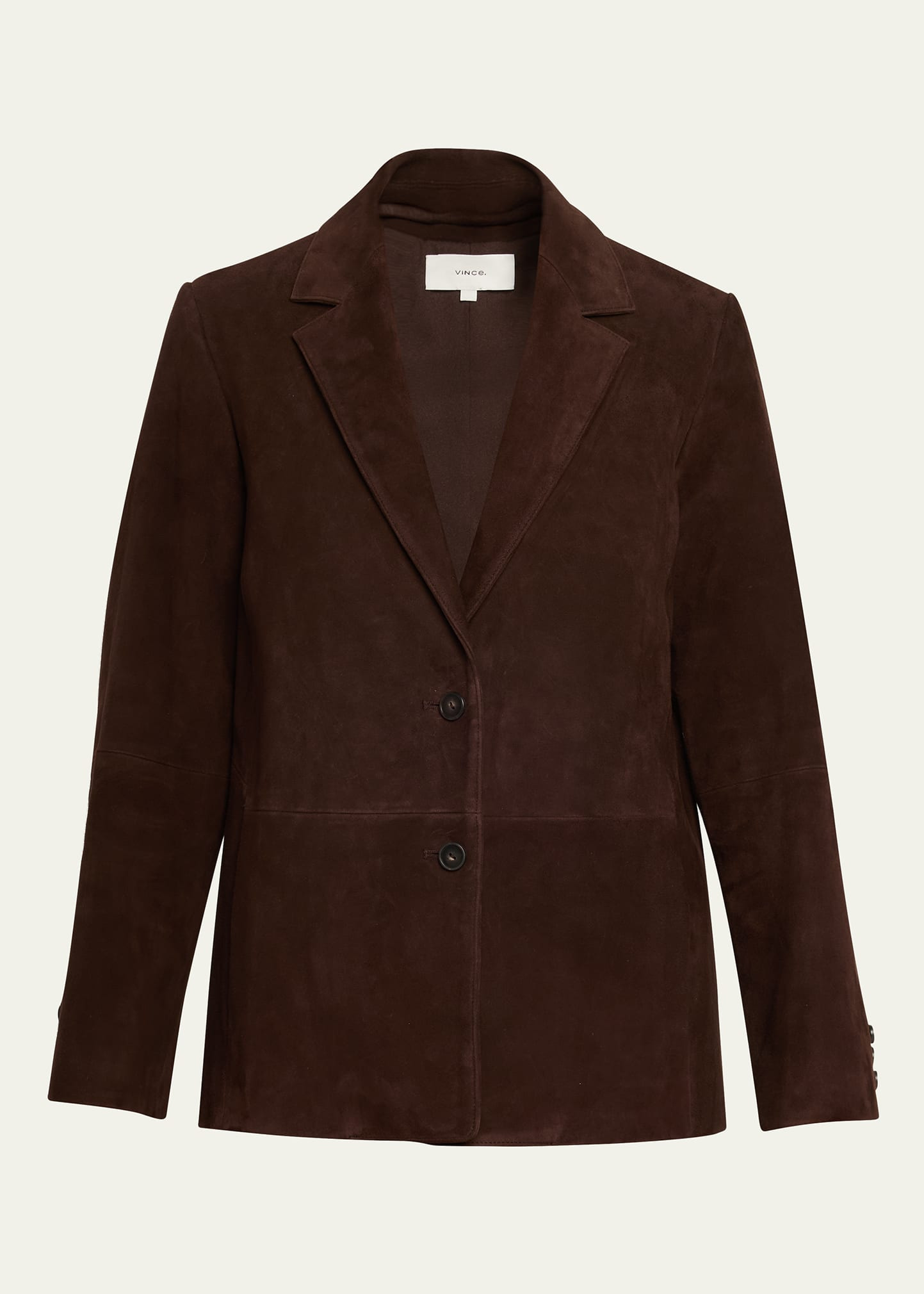 Single-Breasted Suede Blazer - 1