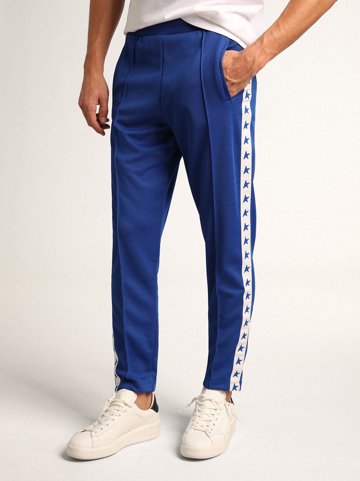 Men's blue joggers with band and stars on the sides - 2