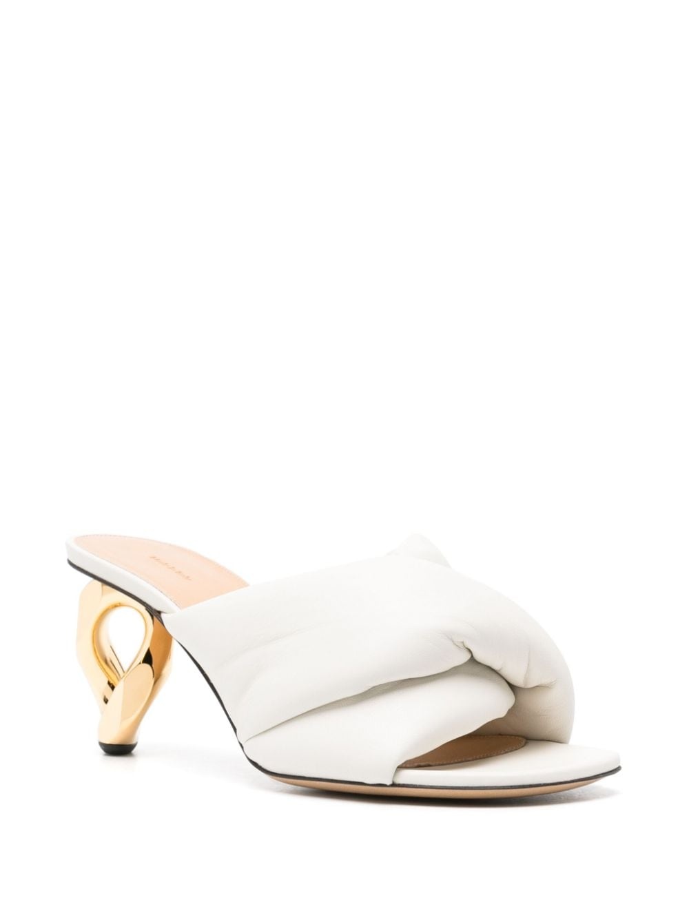 Chain Heel 95mm leather mules - 2