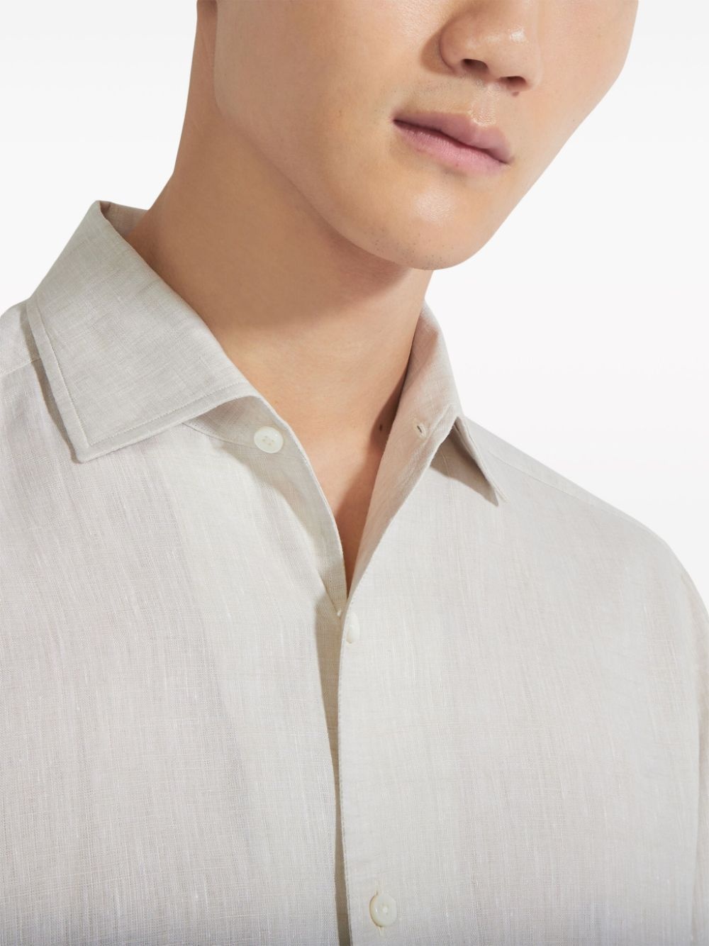 Oasi long-sleeve linen shirt - 4