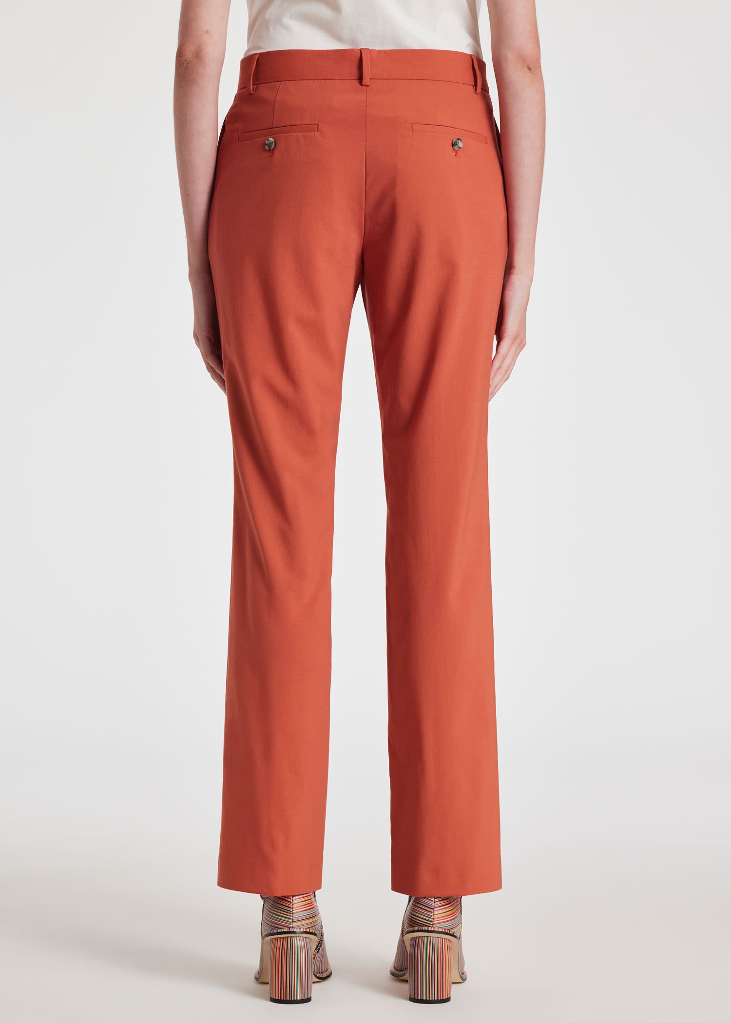 Coral Wool Slim-Fit Trousers - 4