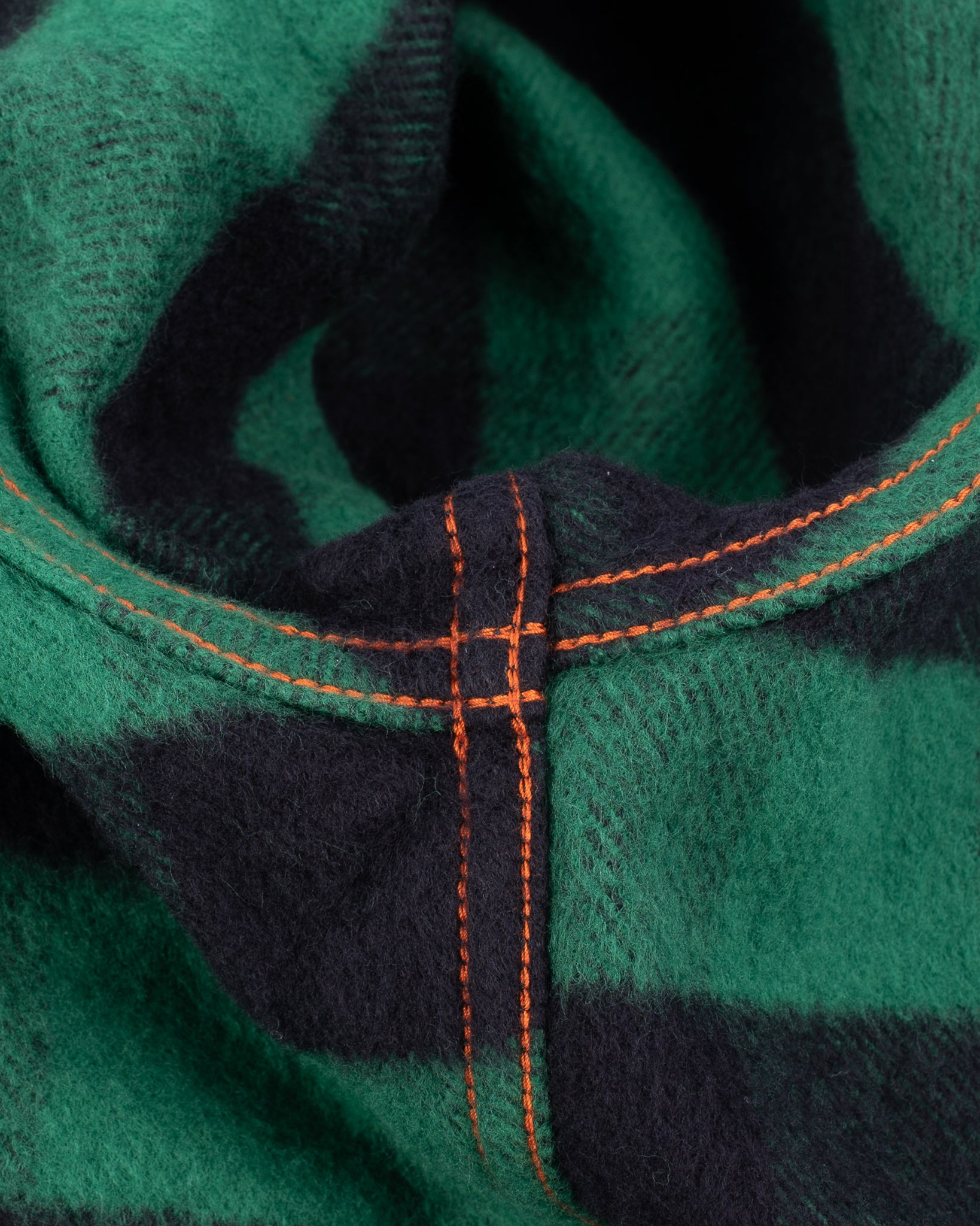 IHSH-232-GRN Ultra Heavy Flannel Buffalo Check Western Shirt - Green/Black - 22