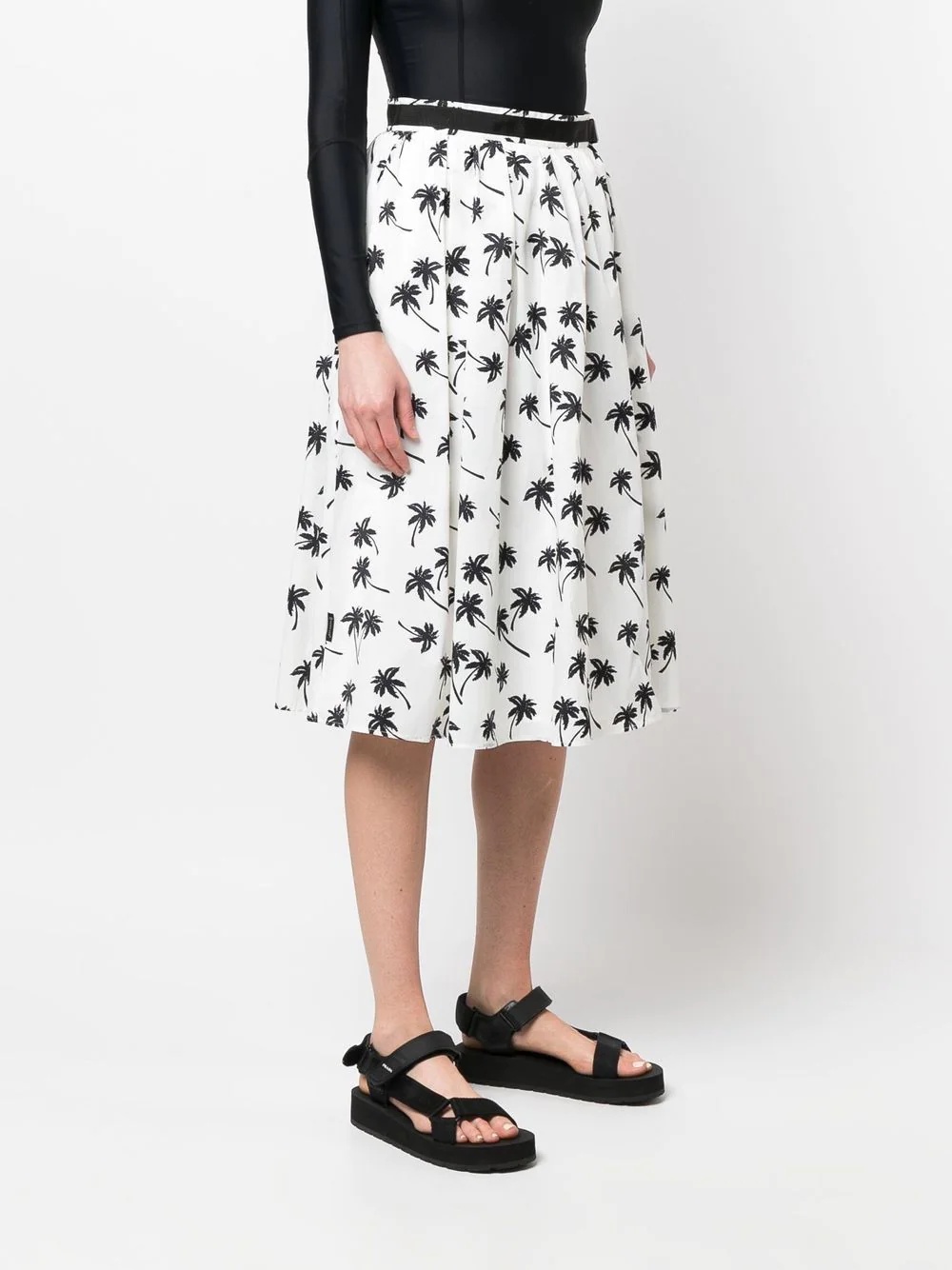palm tree-print midi skirt - 3