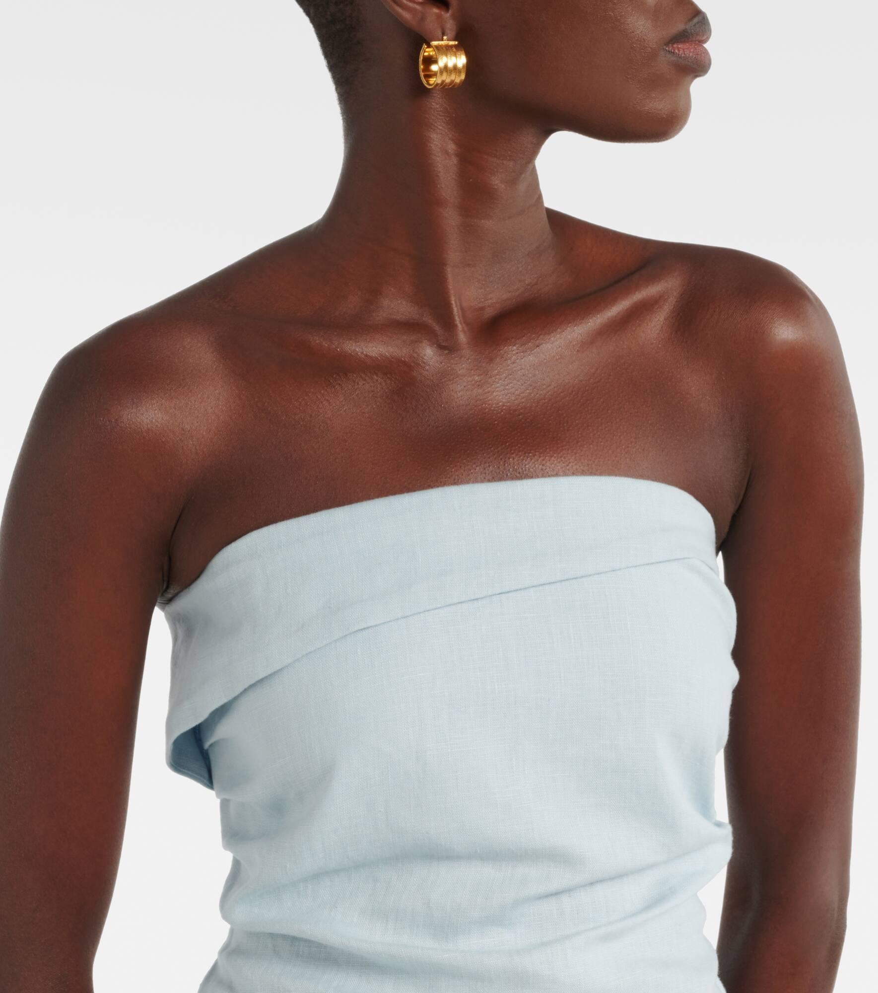 Boe Tunic strapless linen top - 4