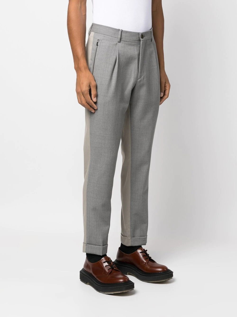 panelled straight-leg chinos - 3