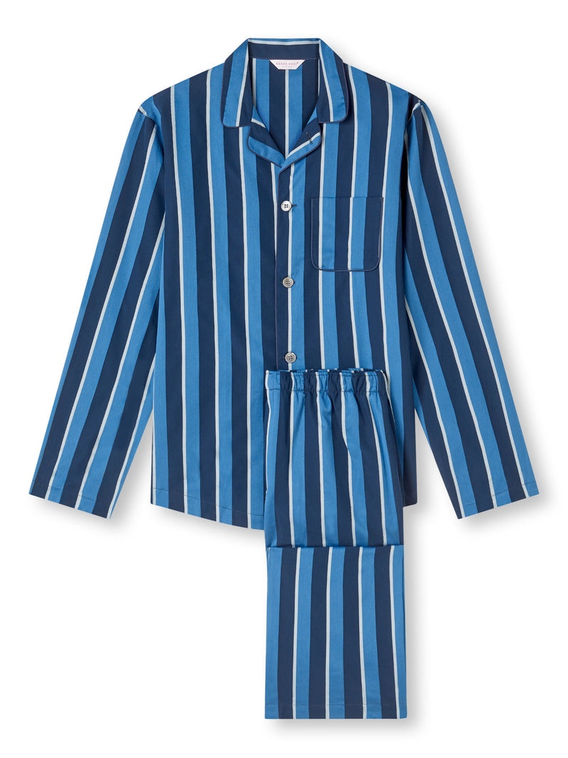 Men's Modern Fit Pyjamas Royal 22 Cotton Blue - 1