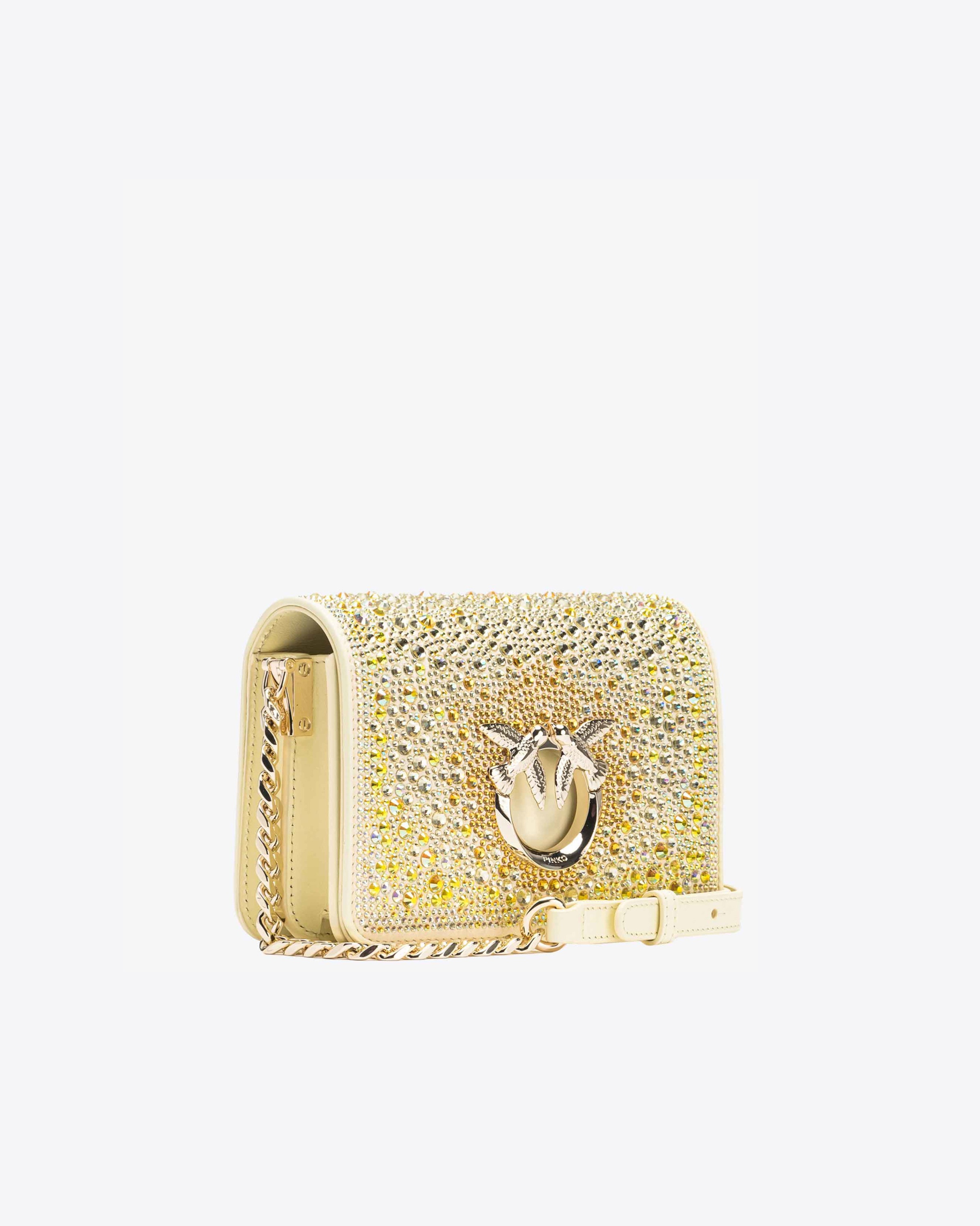 PINKO GALLERIA FULL-RHINESTONE MINI LOVE BAG CLICK - 3