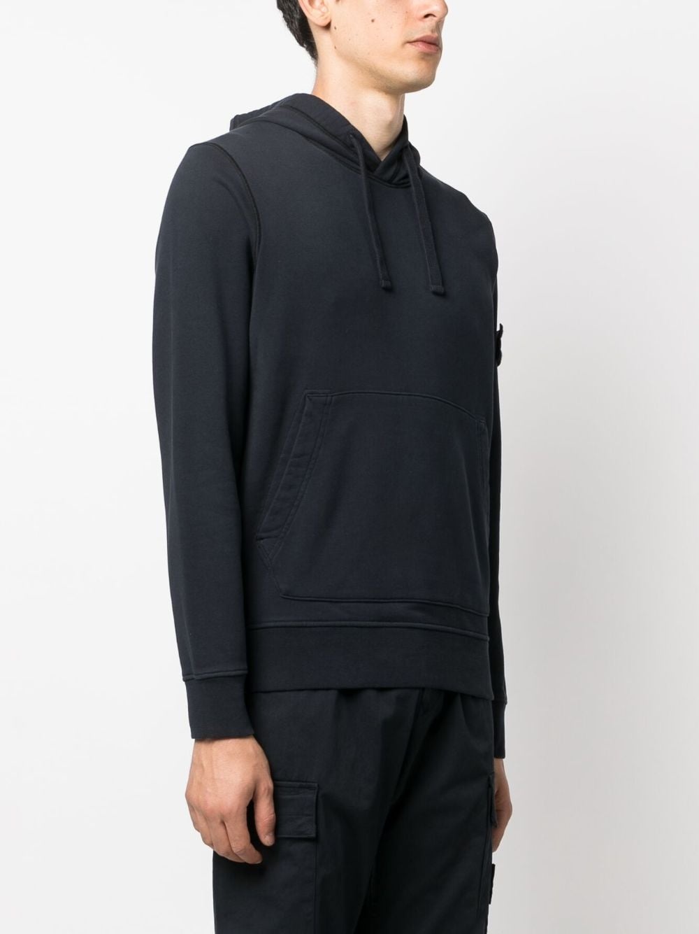 Compass-patch cotton hoodie - 3