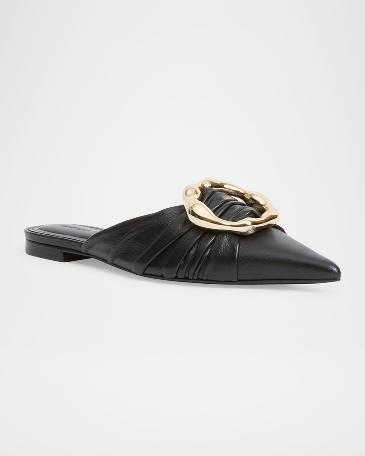 Belle Leather Pointed-Toe Mules - 2