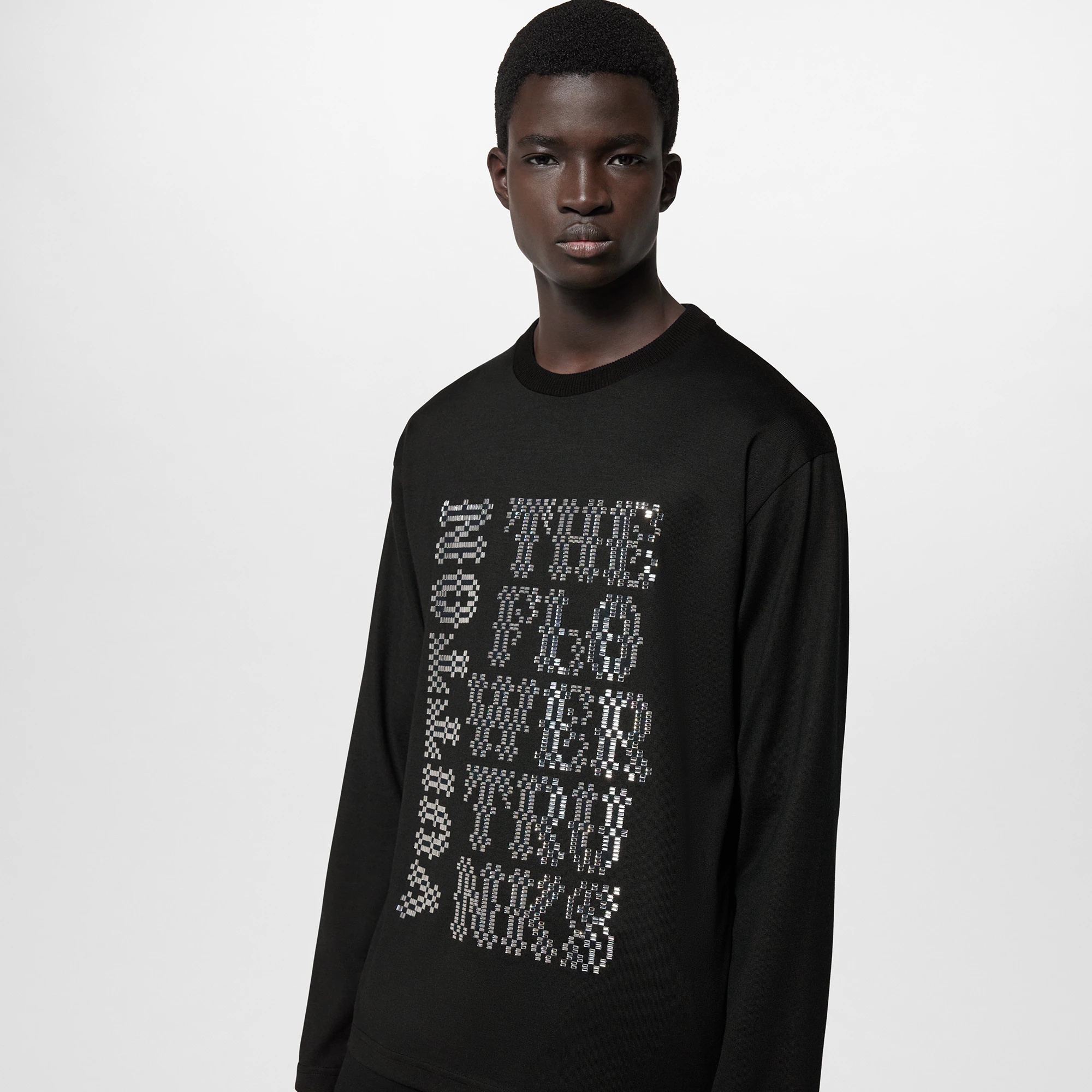 Embellished Long-Sleeved Wool T-Shirt - 2