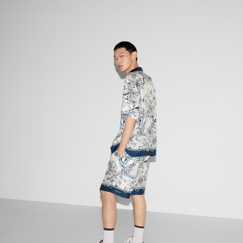 Printed silk shorts 6