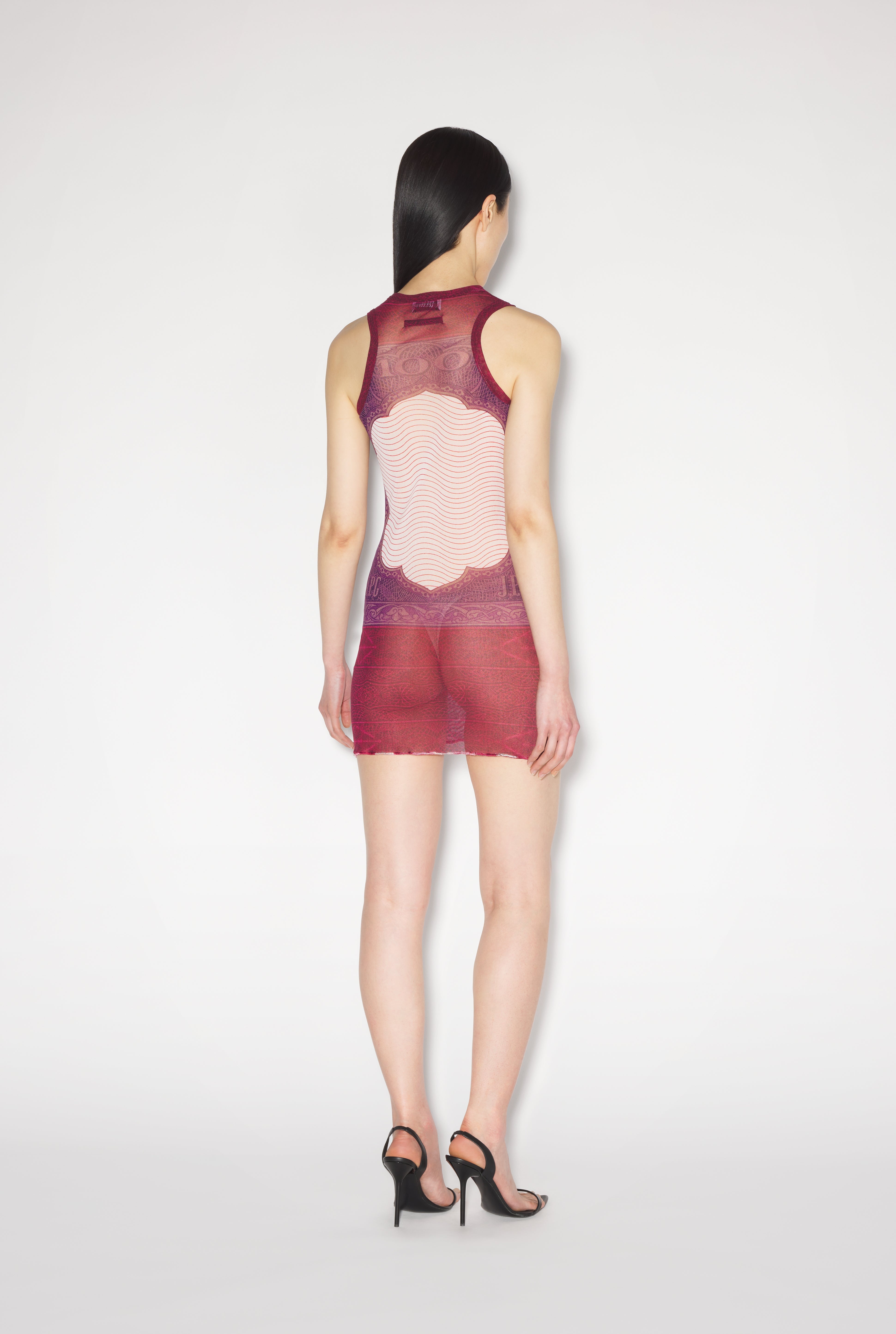 THE SHORT BURGUNDY CARTOUCHE DRESS - 3