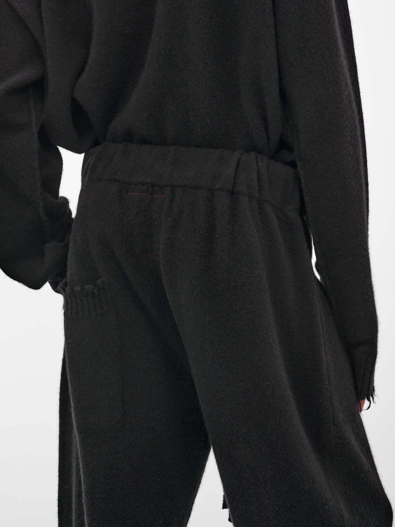 Black Cashmere Knit Trousers - 5